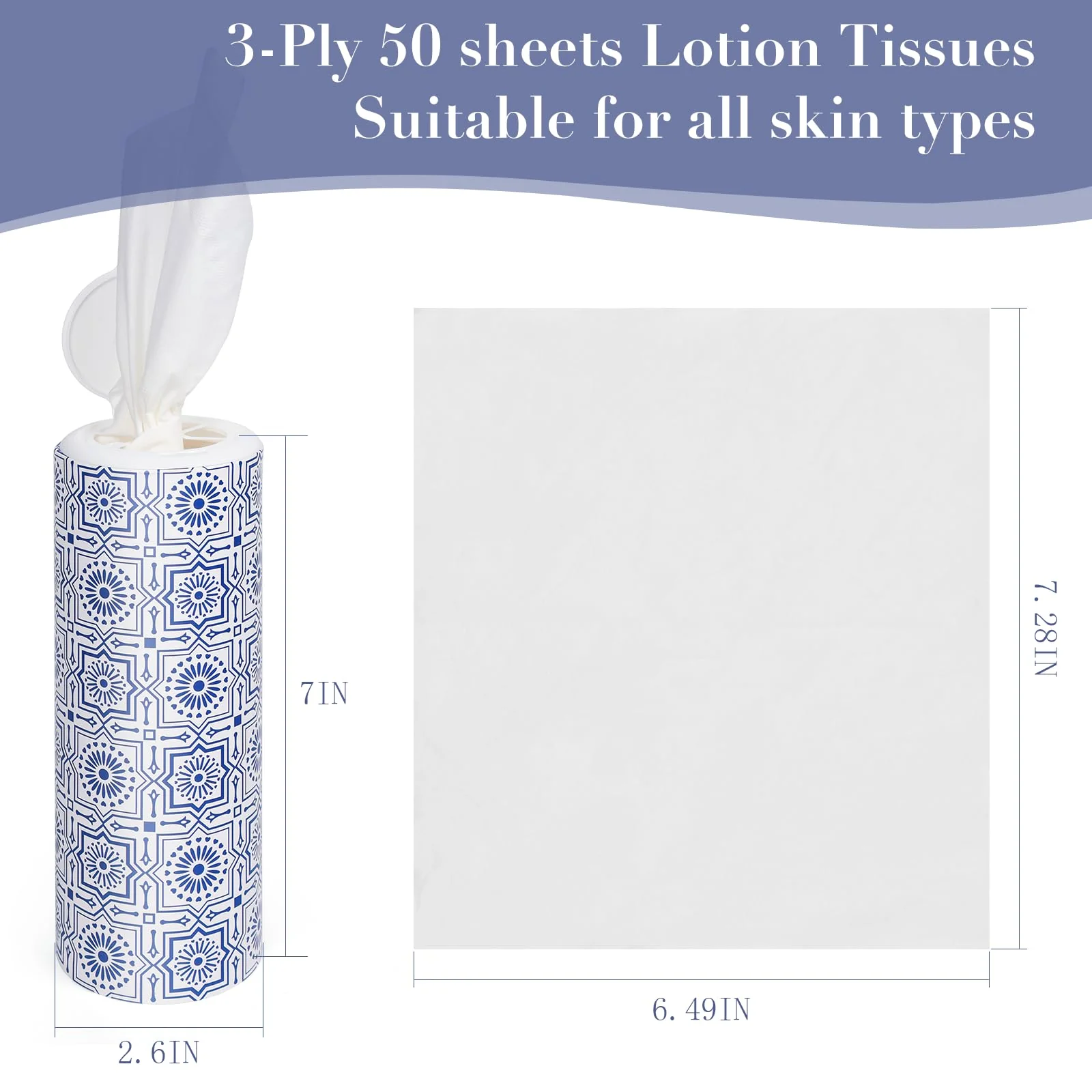 CLOVER Car Tissue Holder with Facial Tissues Bulk,4 Tubes Lotion, Travel Tissues for Cup Holder, Car tissues Cylinder with Gift Wrapping(3-ply,200 Sheets) - Image 6