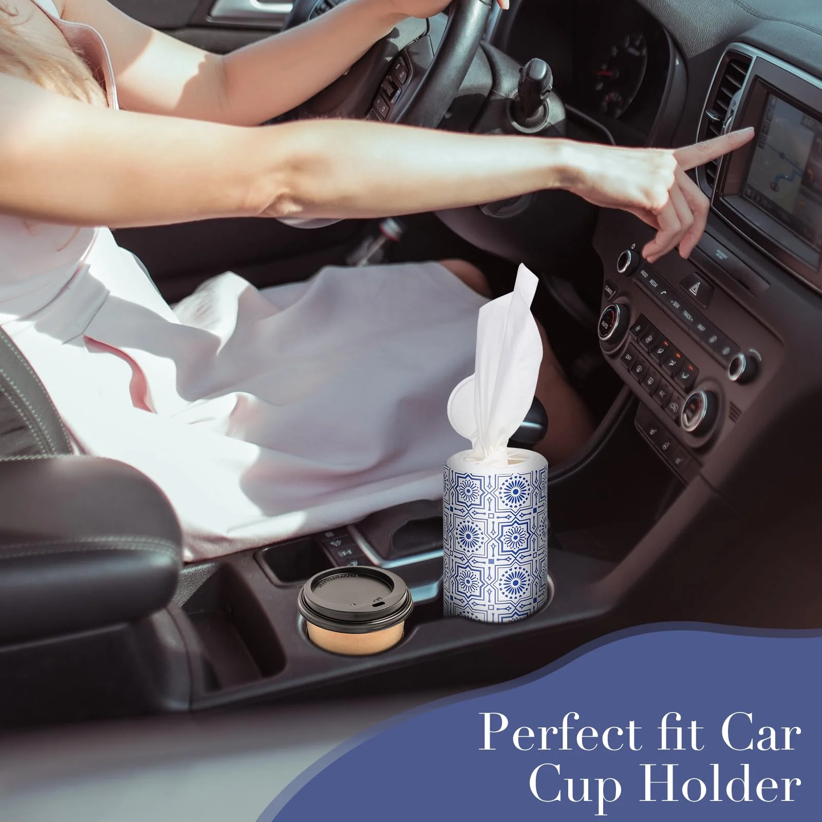 CLOVER Car Tissue Holder with Facial Tissues Bulk,4 Tubes Lotion, Travel Tissues for Cup Holder, Car tissues Cylinder with Gift Wrapping(3-ply,200 Sheets) - Image 8