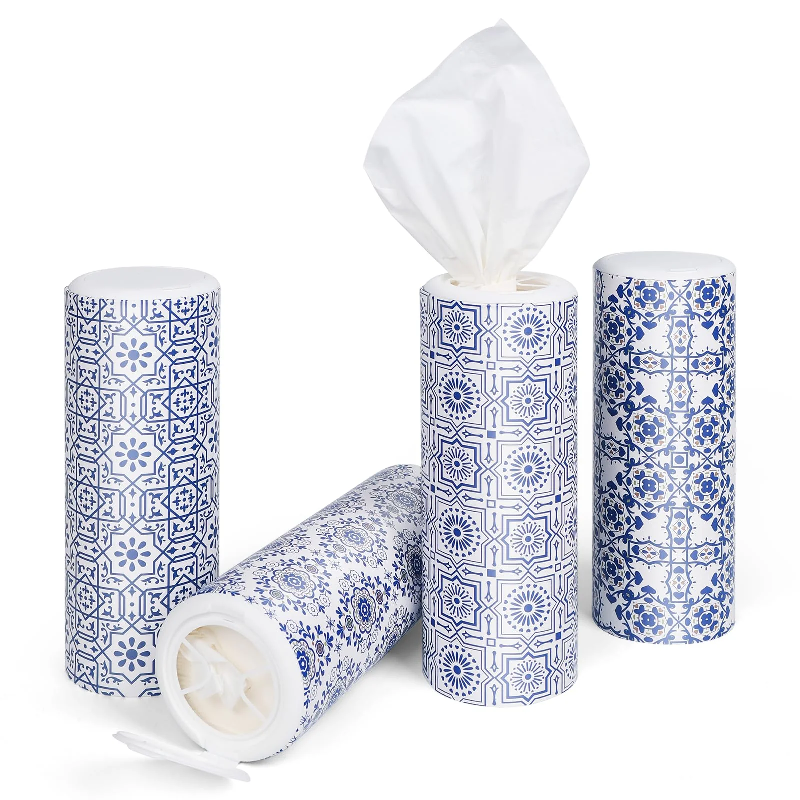 CLOVER Car Tissue Holder with Facial Tissues Bulk,4 Tubes Lotion, Travel Tissues for Cup Holder, Car tissues Cylinder with Gift Wrapping(3-ply,200 Sheets) - Image 9