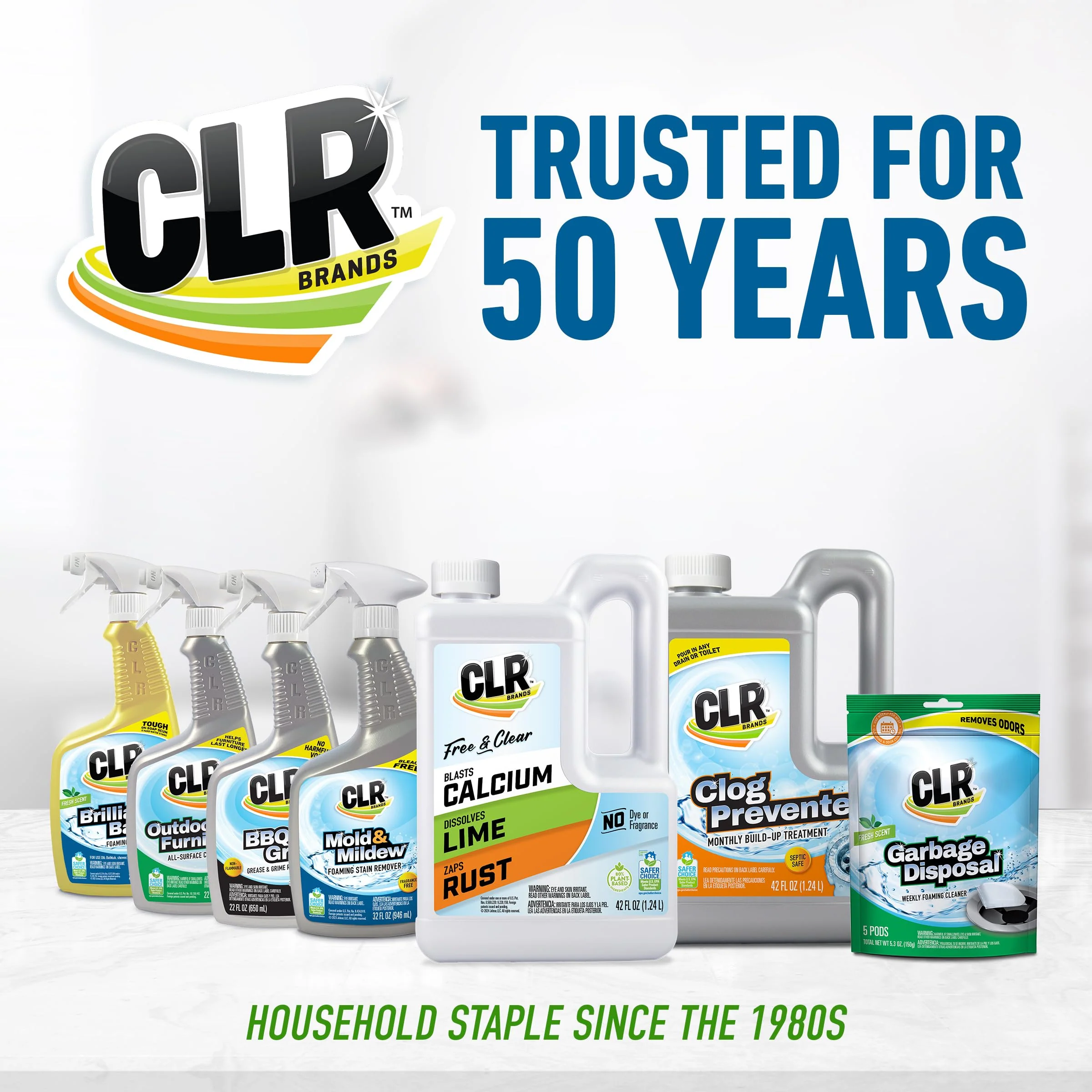 CLR Brands® Clog Preventer Clear Pipes and Drains Monthly Drain Build Up Remover, Helps Degrade Sources of Clogs to Keep Drains Flowing Smoothly, Safe on All Pipes and Drains - 80 Ounce Bottle - Image 2