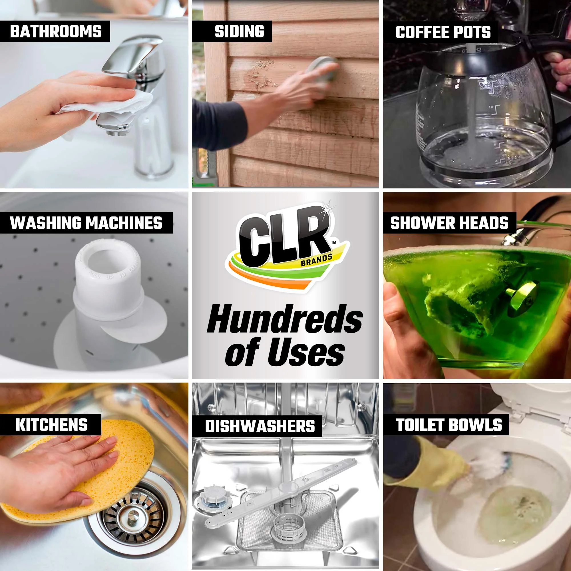 CLR Calcium, Lime & Rust Remover, Blasts Calcium, Dissolves Lime Deposits, Zaps Stubborn Rust Stains and Hard Water Deposits, 80 Ounce Bottle - Image 4