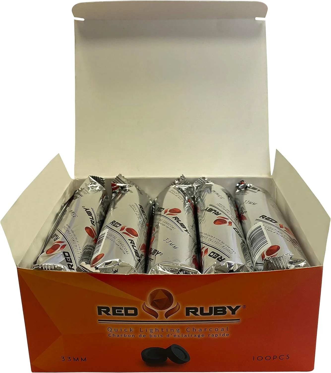 Coal Disks for Incense - Pack of 200 Coal Briquettes - 20 Rolls of 10 Tablets - Quicklighting - Slow Burning