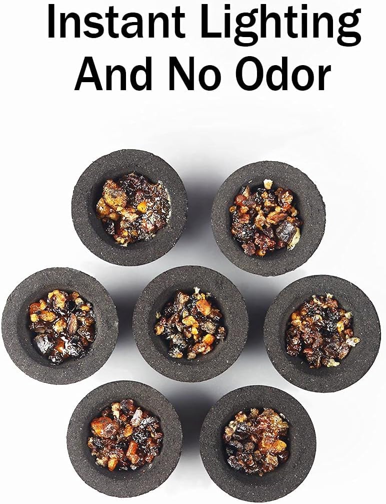 Coal Disks for Incense - Pack of 200 Coal Briquettes - 20 Rolls of 10 Tablets - Quicklighting - Slow Burning - Image 2