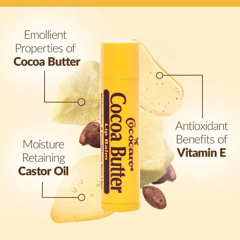 Cococare Cocoa Butter Lip Balm - The Little Yellow Stick - Conditions & Protects Lips with Hydrating Formula - Light Scent of Cocoa Butter - 0.15oz (10 Sticks) - Image 6