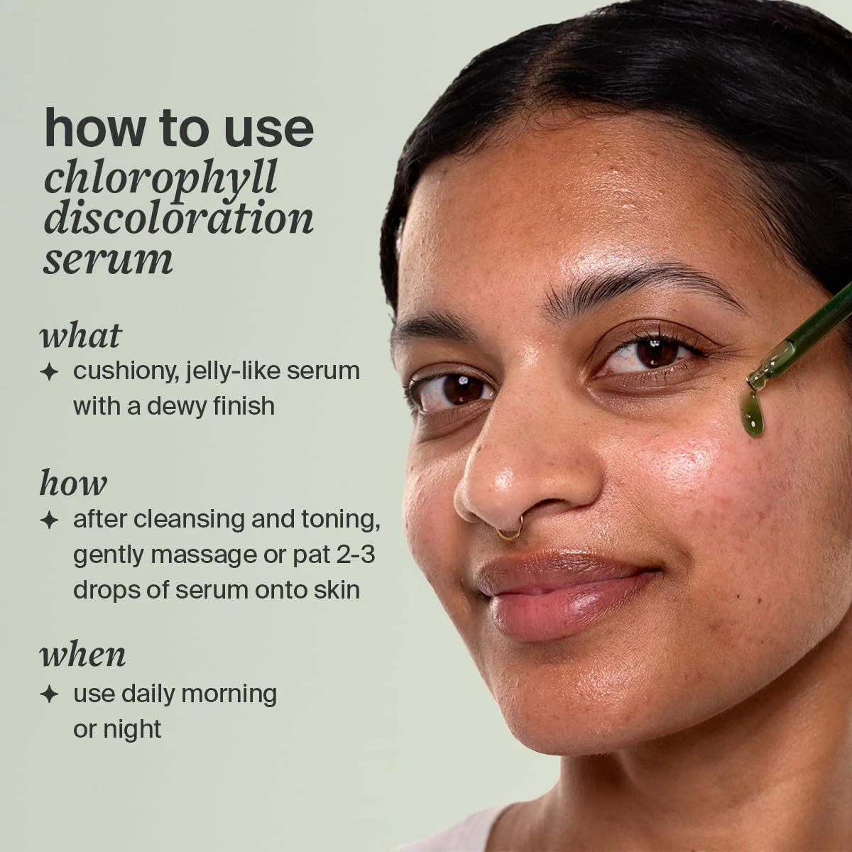 Cocokind Chlorophyll Discoloration Serum, Sensitive Skin Friendly Spot Fading Serum to Target Spots, Uneven Tone, and Redness, 1 fl oz - Image 7