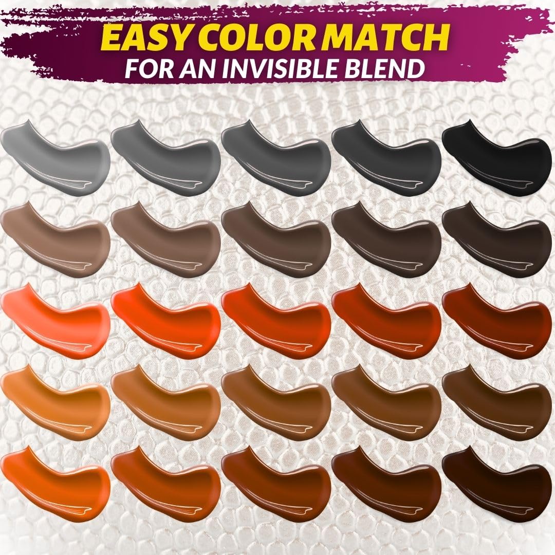 COCONIX Leather & Vinyl Repair Kit - Brown & Shades | Fix Tears, Holes, Scratches, and Peeling on Leather and Vinyl Furniture, Car Seats, and Jackets | Easy Application with Customizable Colors - Image 2