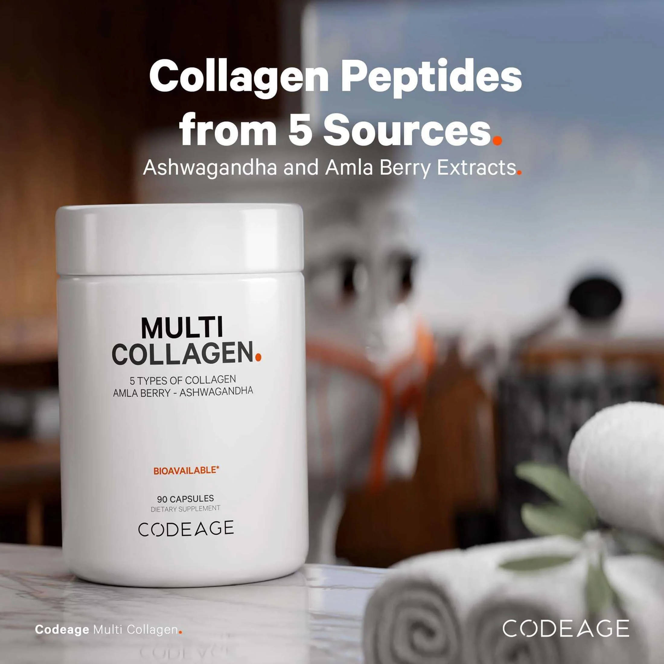 Codeage Multi Collagen Peptides Protein Capsules, 5 Collagen Types, Grass-Fed & Hydrolyzed Bovine Collagen Pills Supplement, Ashwagandha, Amla Berry Vitamins, Collagen Peptides - 90 Capsules - Image 8