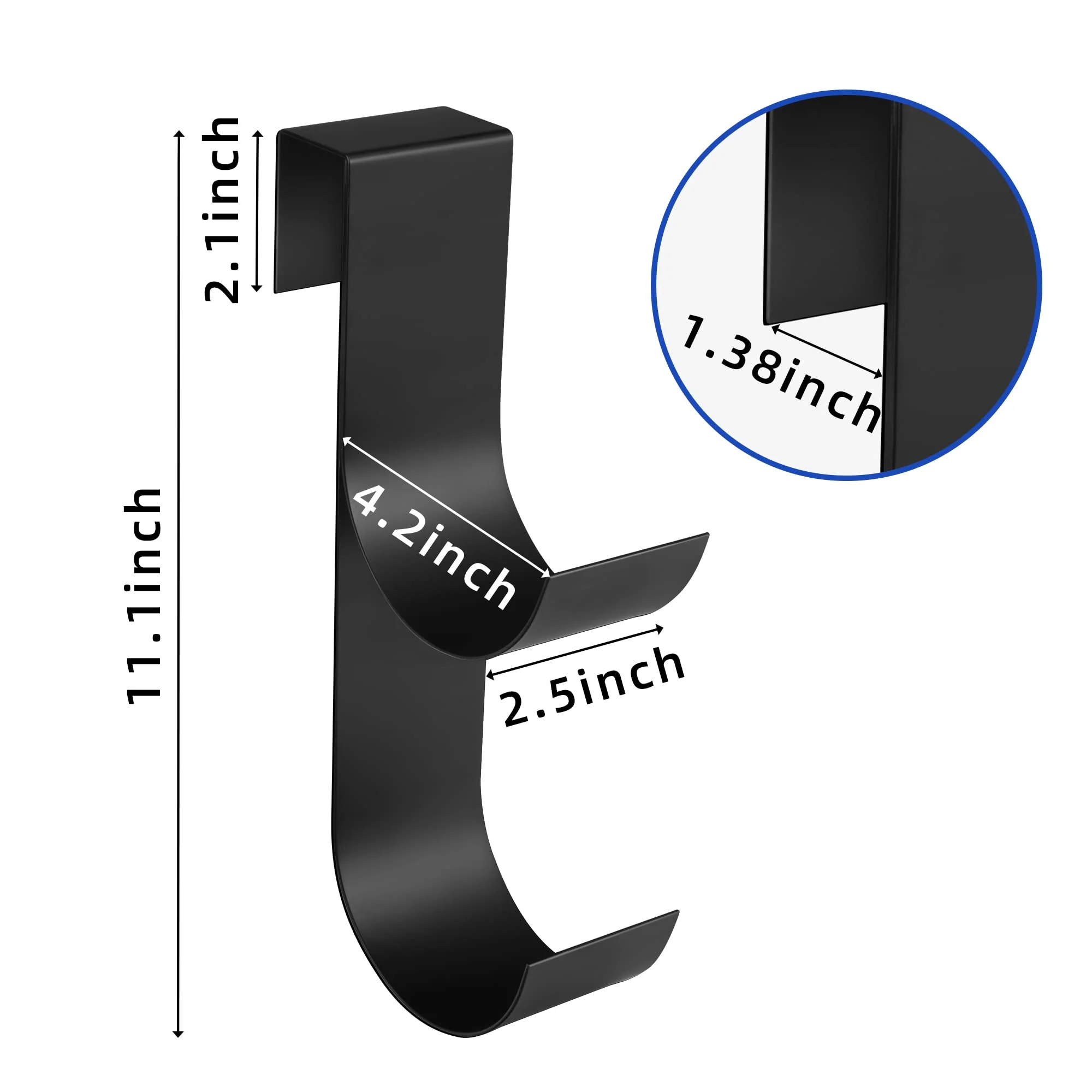 codree 2 Pcs Pool Fence Hooks for Pool Equipment- Black Heavy Duty Fence Hooks for Pool Poles- Slipe-on Fence Hanger for Pool Hose Pool Skimmer, Fit 3/4 Inch to 1-1/4 inch Railing - Image 7