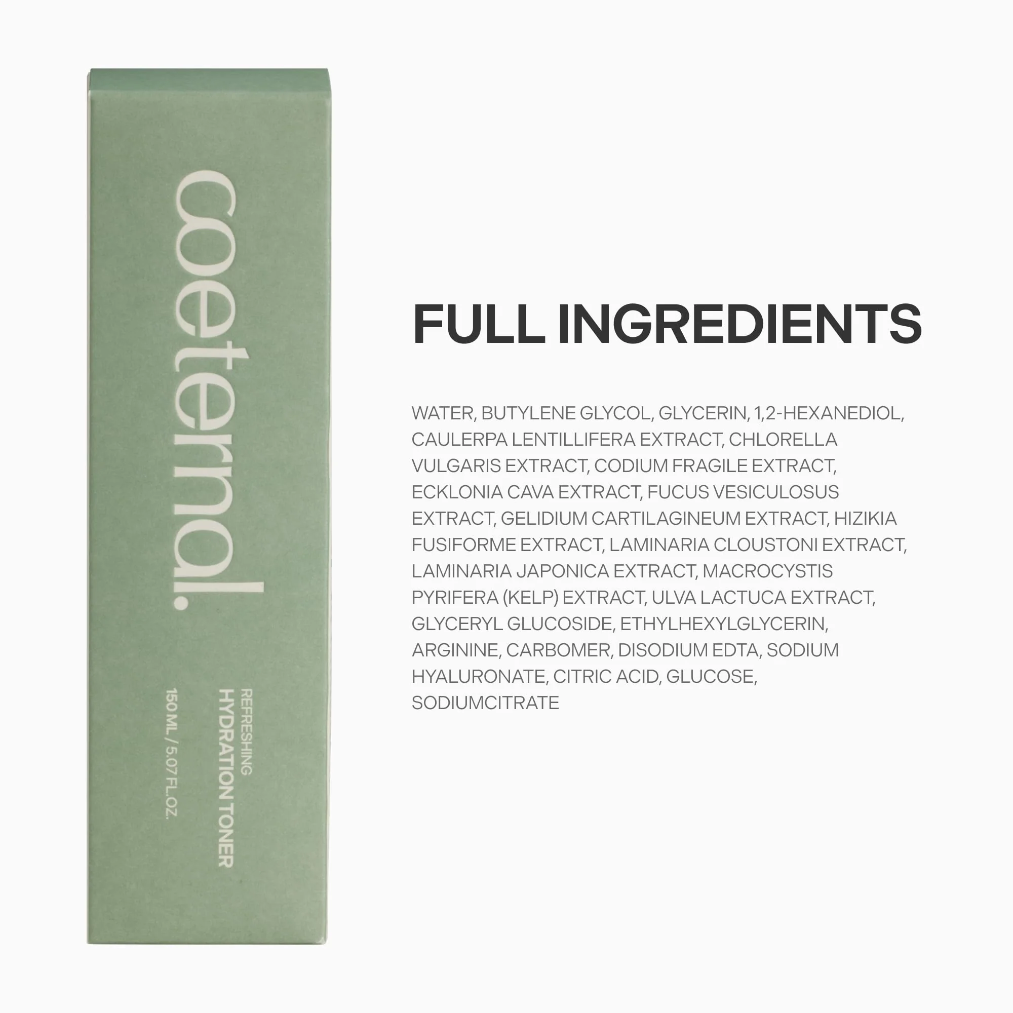 Coeternal Refreshing Hydration Toner, Korean Face Toner with Hyaluronic Acid & Algae11, Hydrating & Calming for Glass Skin, Dry or Oily Skin, K-Beauty Skincare 150ml / 5.07 fl.oz. - Image 2