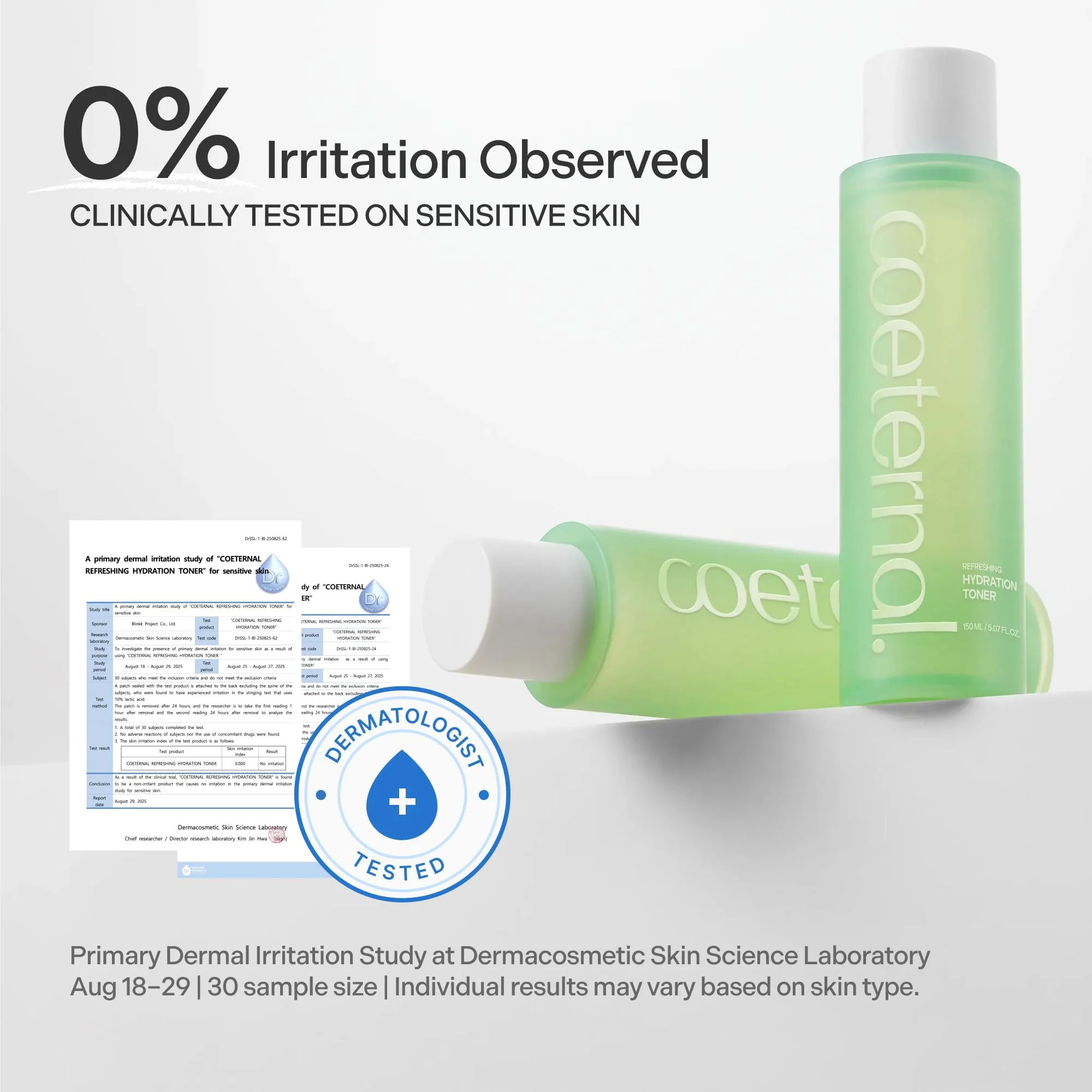 Coeternal Refreshing Hydration Toner, Korean Face Toner with Hyaluronic Acid & Algae11, Hydrating & Calming for Glass Skin, Dry or Oily Skin, K-Beauty Skincare 150ml / 5.07 fl.oz. - Image 7