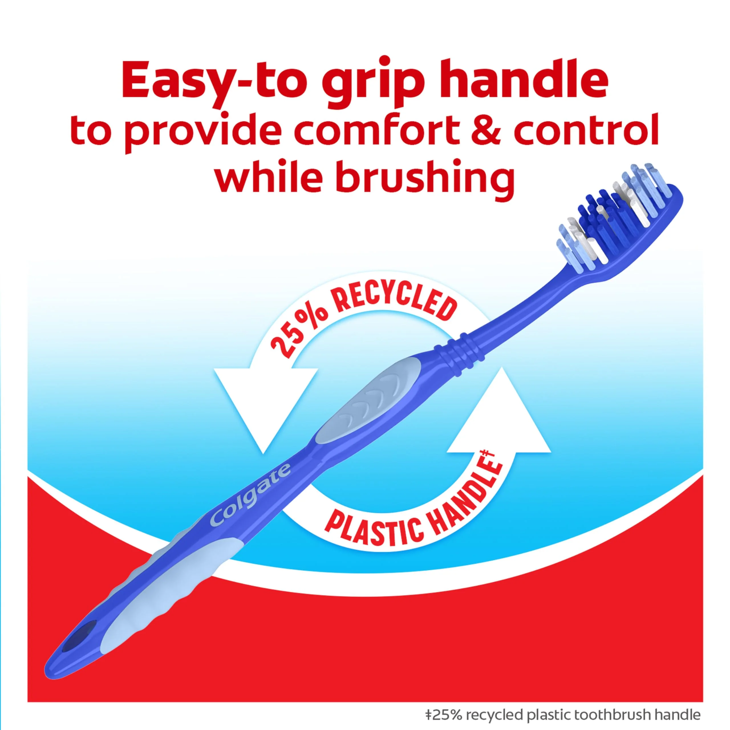 Colgate Extra Clean Toothbrush, Medium Toothbrush for Adults, 6 Pack - Image 6