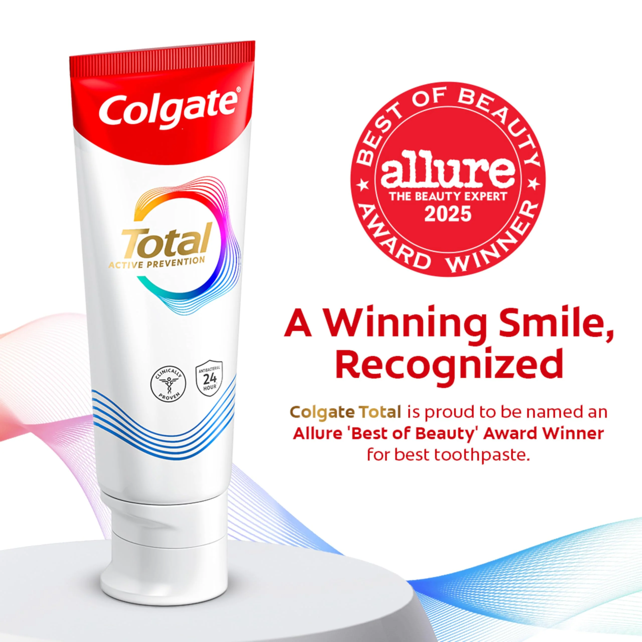 Colgate Total Whitening Toothpaste Paste, 5.1 oz, 2 Pack, Fluoride Antibacterial for Plaque, Gingivitis, Sensitivity, Stain Removal, Clinically Proven, Mint - Image 3