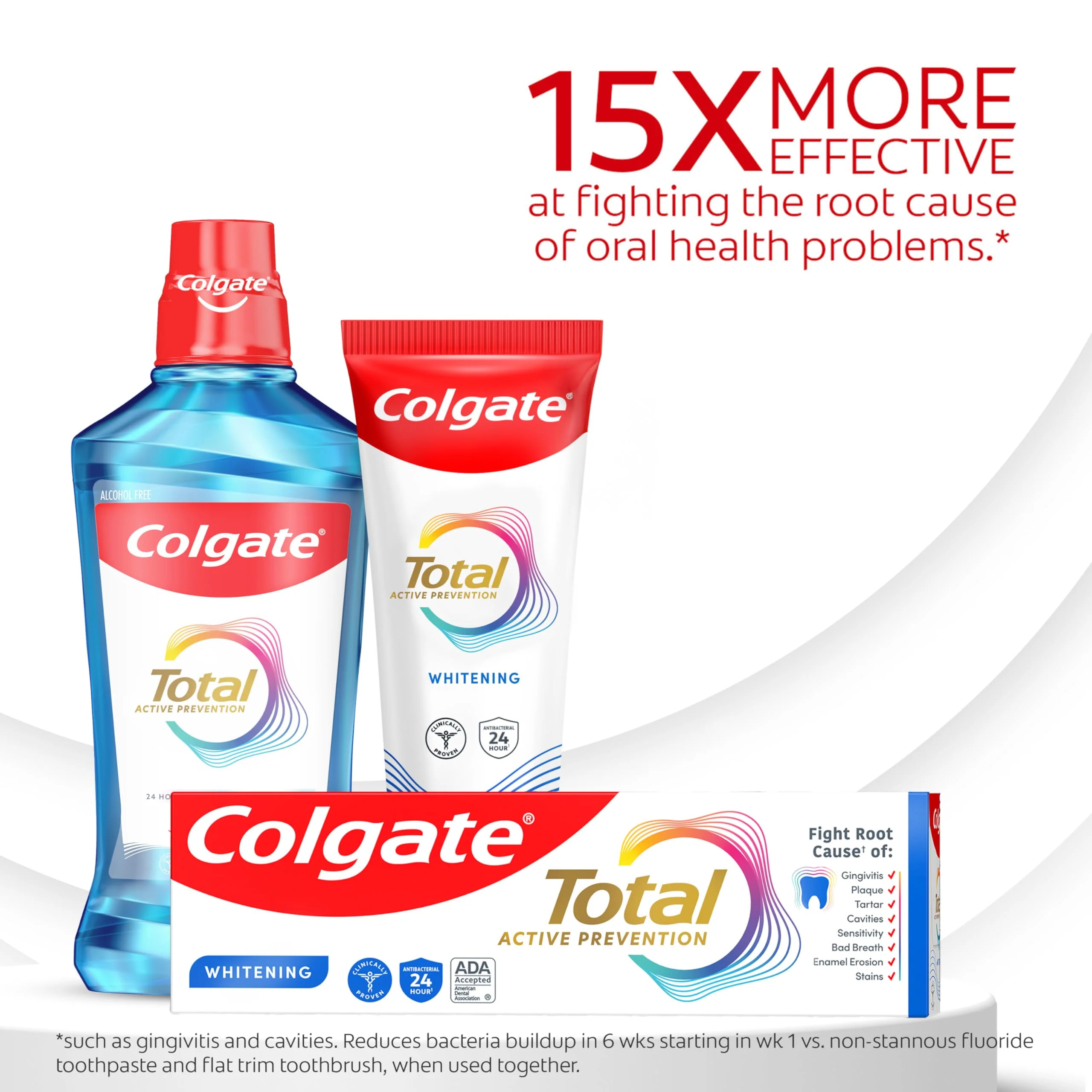 Colgate Total Whitening Toothpaste Paste, 5.1 oz, 2 Pack, Fluoride Antibacterial for Plaque, Gingivitis, Sensitivity, Stain Removal, Clinically Proven, Mint - Image 4