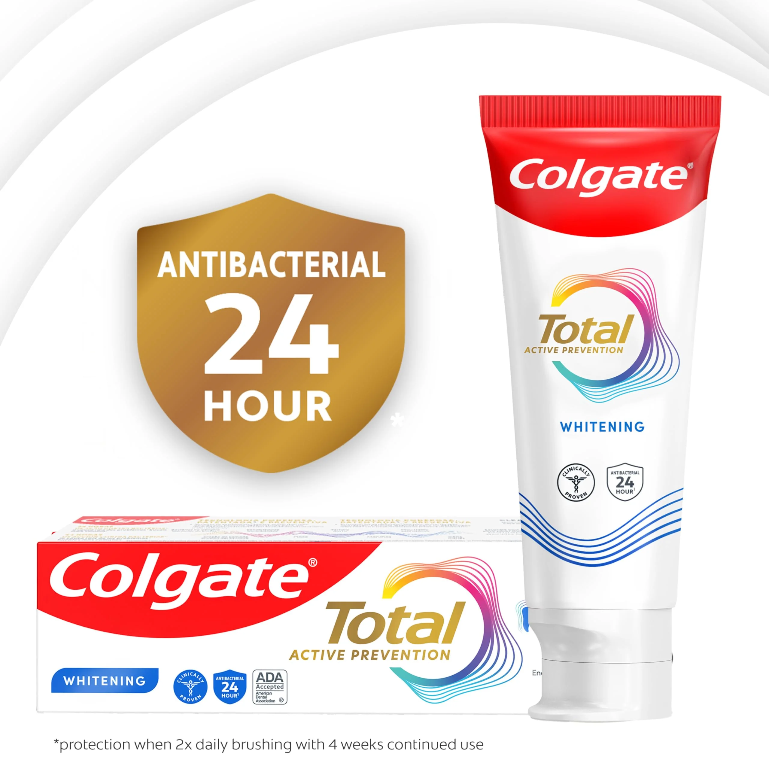 Colgate Total Whitening Toothpaste Paste, 5.1 oz, 2 Pack, Fluoride Antibacterial for Plaque, Gingivitis, Sensitivity, Stain Removal, Clinically Proven, Mint - Image 6