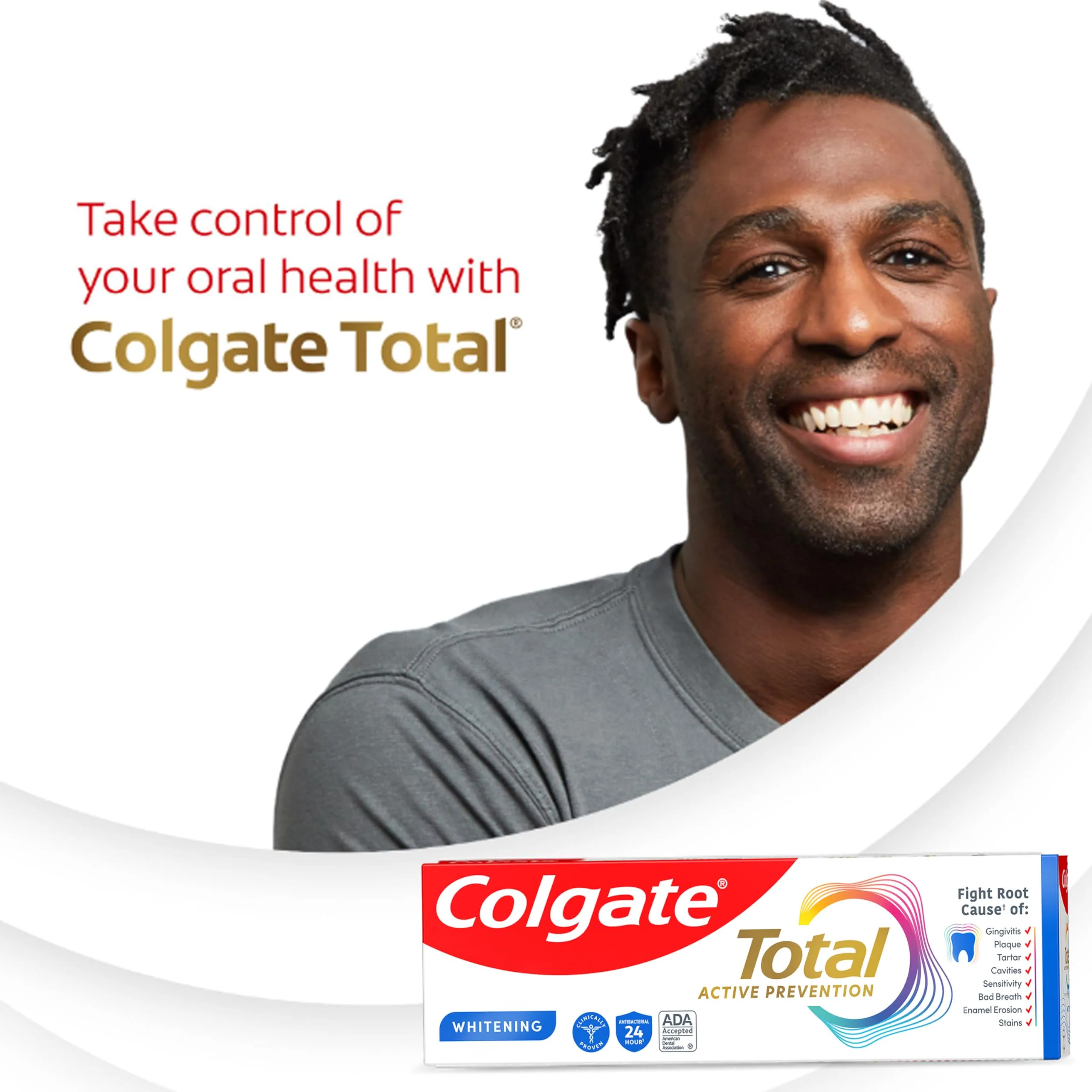 Colgate Total Whitening Toothpaste Paste, 5.1 oz, 2 Pack, Fluoride Antibacterial for Plaque, Gingivitis, Sensitivity, Stain Removal, Clinically Proven, Mint - Image 9