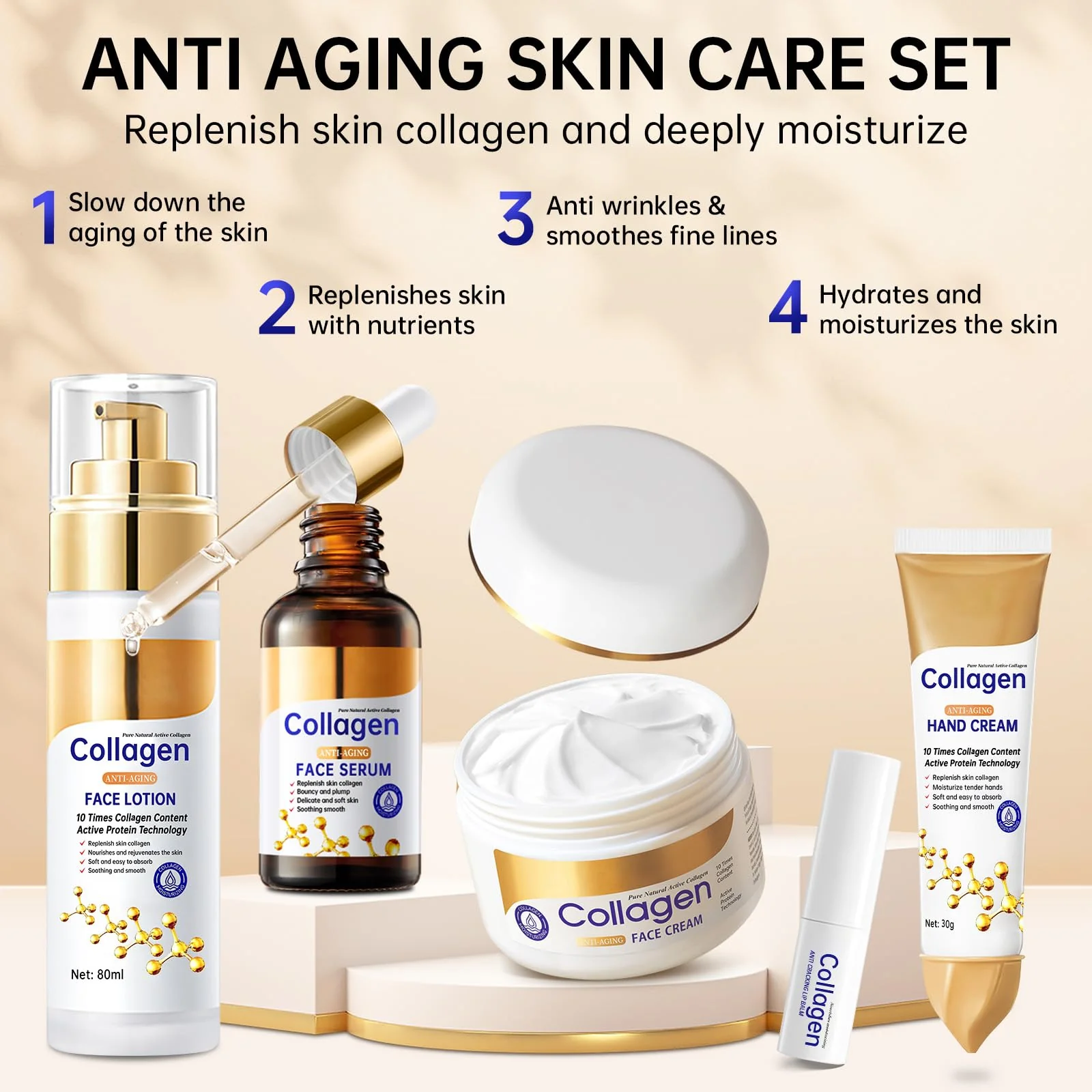 Collagen Skin Care Set,13-In-1 Travel Skincare Kits for Firming Skin, Shrink Pores, Anti Aging Skincare Set for Reduce Wrinkles.Smooth Fine Lines.Hydrating,Facial Kits for Women & Girls. - Image 8
