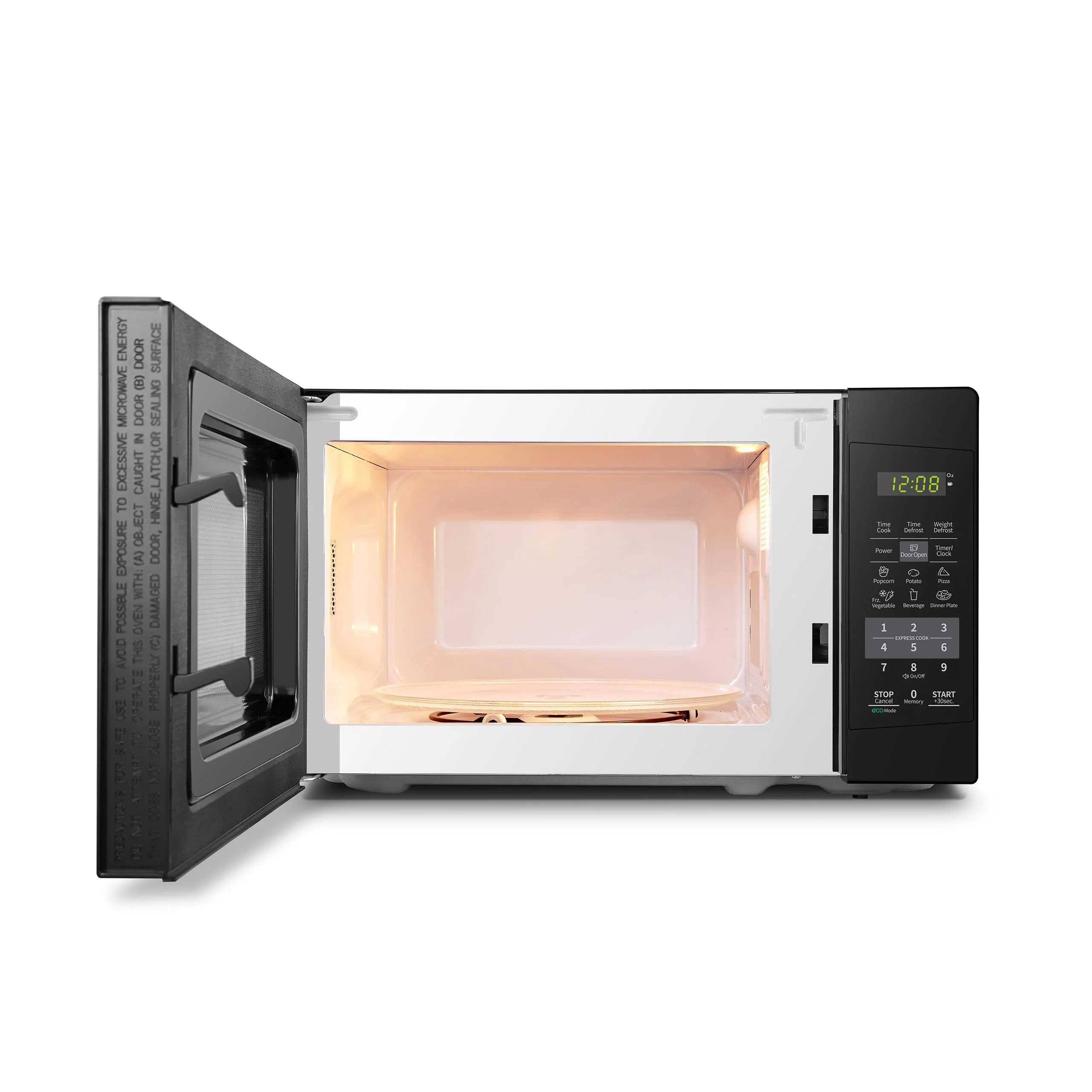 COMFEE' EM720CPL-PMB Countertop Microwave Oven with Sound On/Off, ECO Mode and Easy One-Touch Buttons, 20L, 700W, Black - Image 2