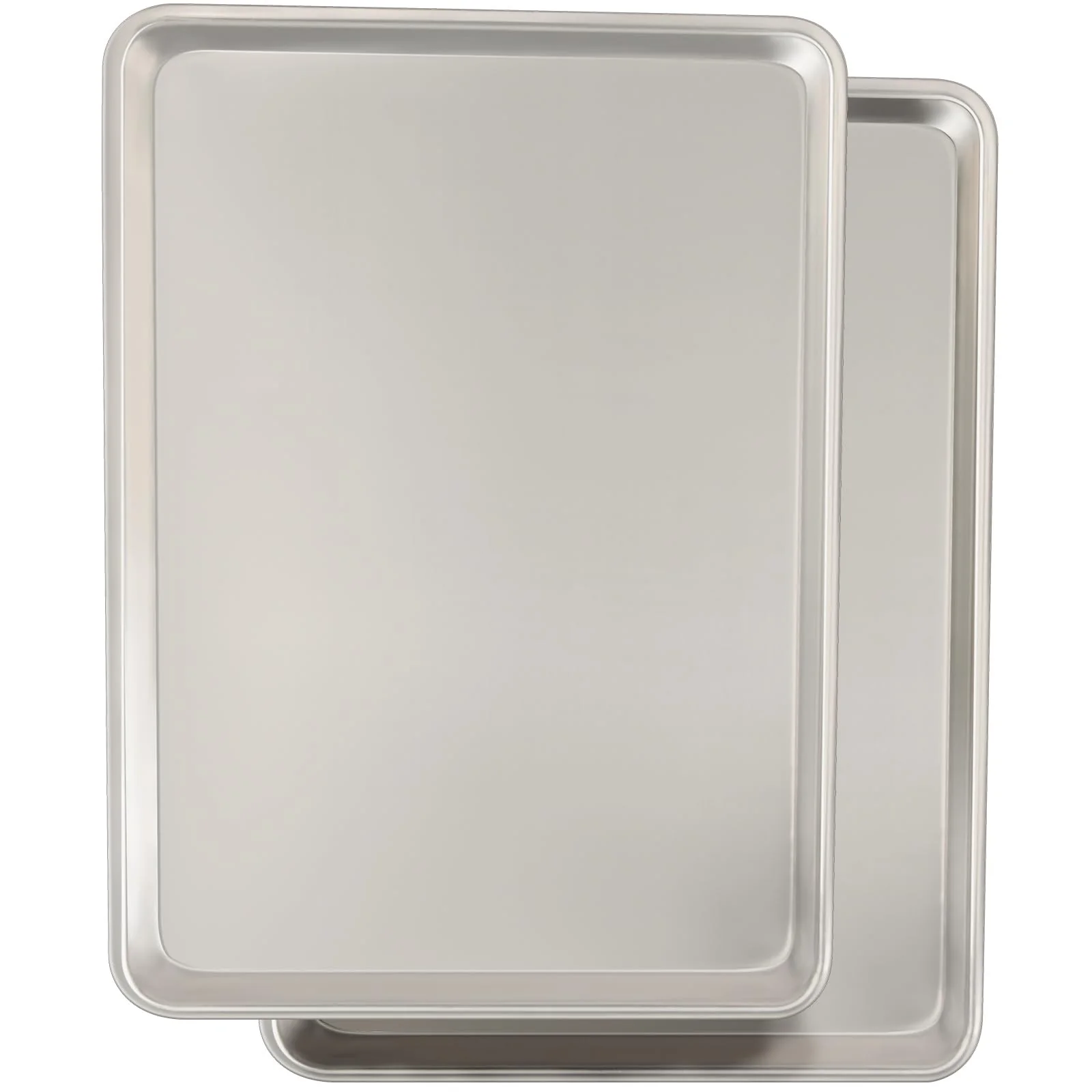 Commercial Quality Baking Sheet Pan Set, Natural Aluminum Cookie Sheet, Umite Chef Warp Resistant Baker's Half Sheet Pan, Large Thick Cookie Tray Pans for Baking, Roasting(2 Pack, 18X13In)