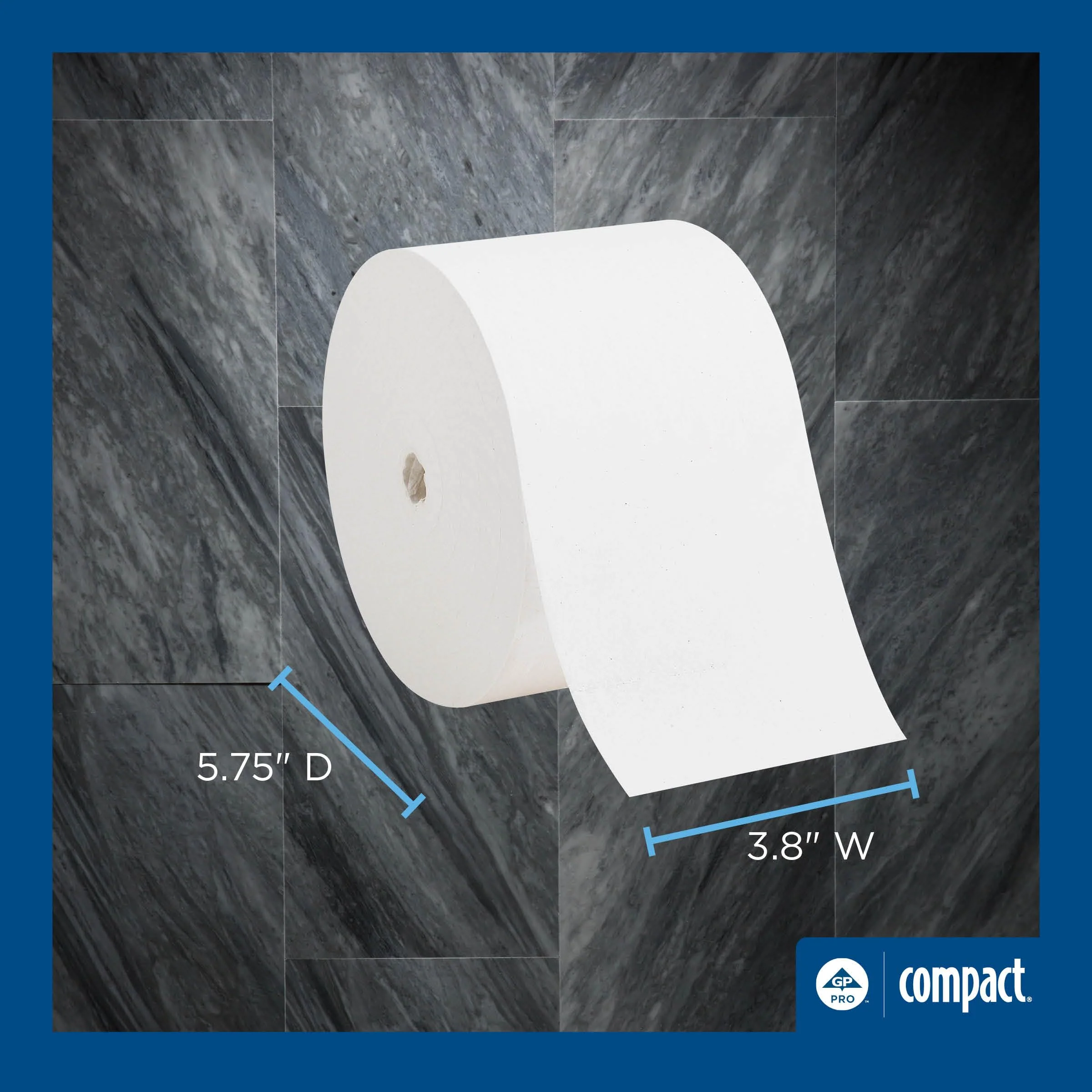 Compact Coreless 1-Ply Recycled Toilet Paper by GP PRO (Georgia-Pacific), 19374, 3,000 Sheets Per Roll, 18 Rolls Per Case - Image 11