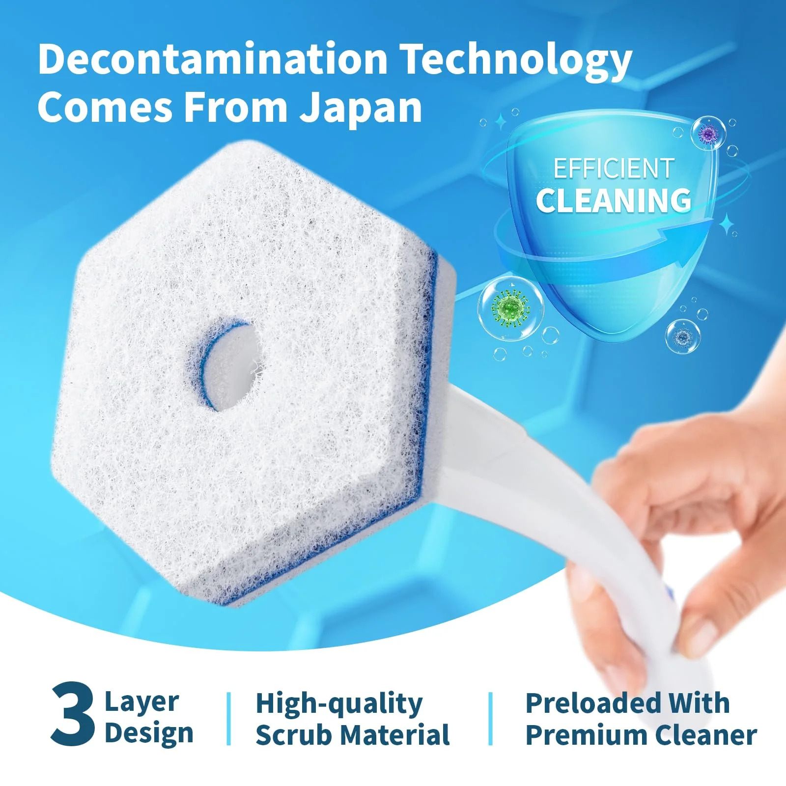 Compatible with Clorox Toilet Wand – Disposable Toilet Brush Head Refills (60 Count), Wand Not Included - Image 6