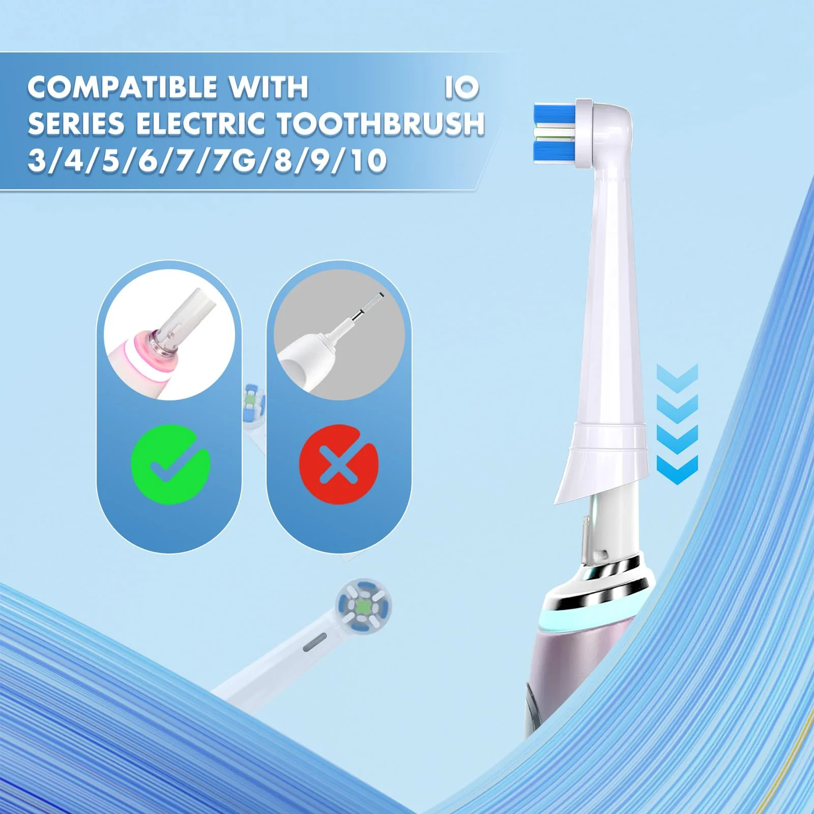 Compatible with Oral-B iO 3/4/5/6/7/8/9/10 Series Ultimate Clean Electric Toothbrush Replacement Brush Heads,for Oral-B iO Electric Toothbrush,10 Pack (White) - Image 4