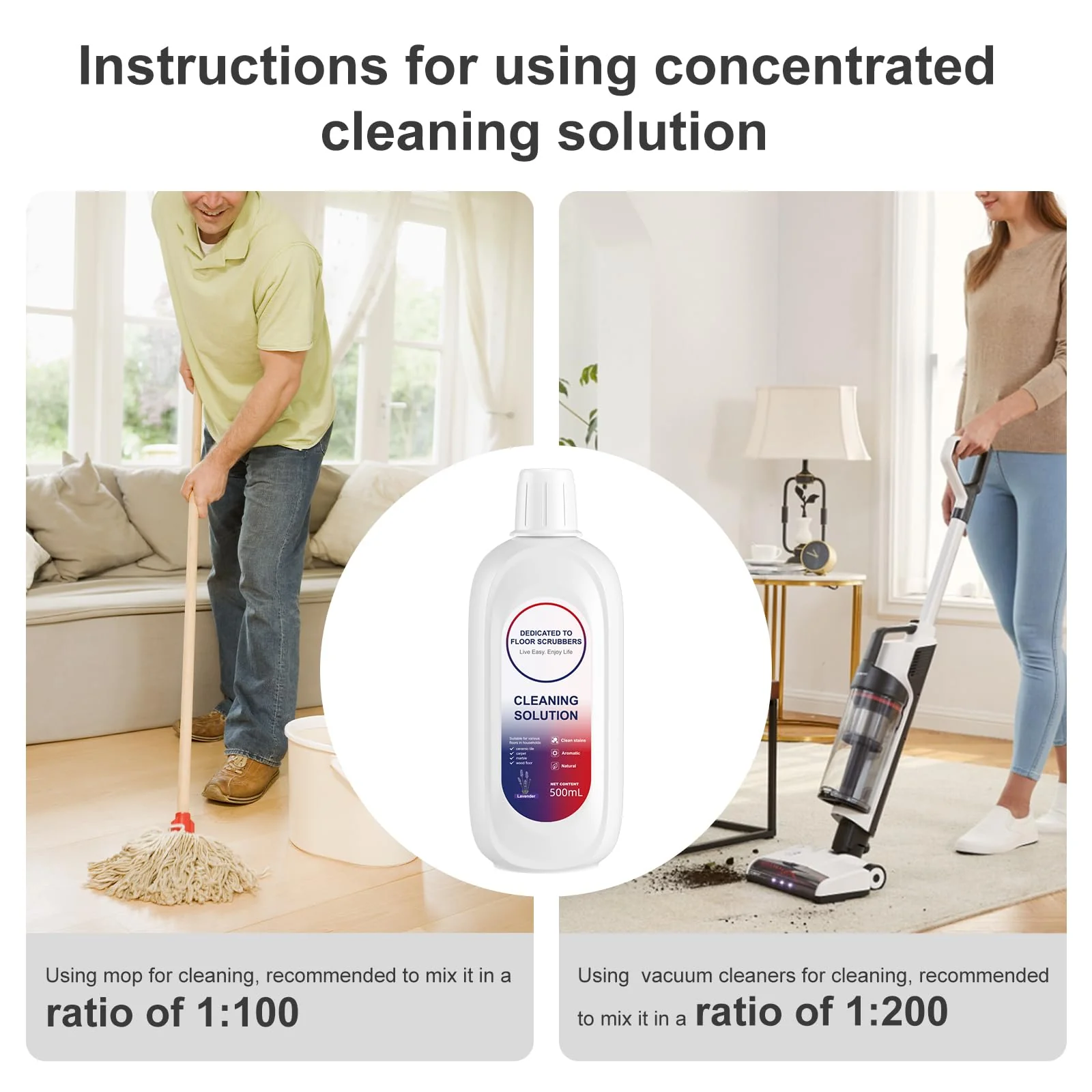Compatible with Tineco Cleaning Solution Lavender Scent Floor Cleaning Solution, Suitable for All Robot Vacuum Cleaners and Wireless Wet Dry Dual-Use Vacuum Cleaners (2 Bottle, Lavender) - Image 5