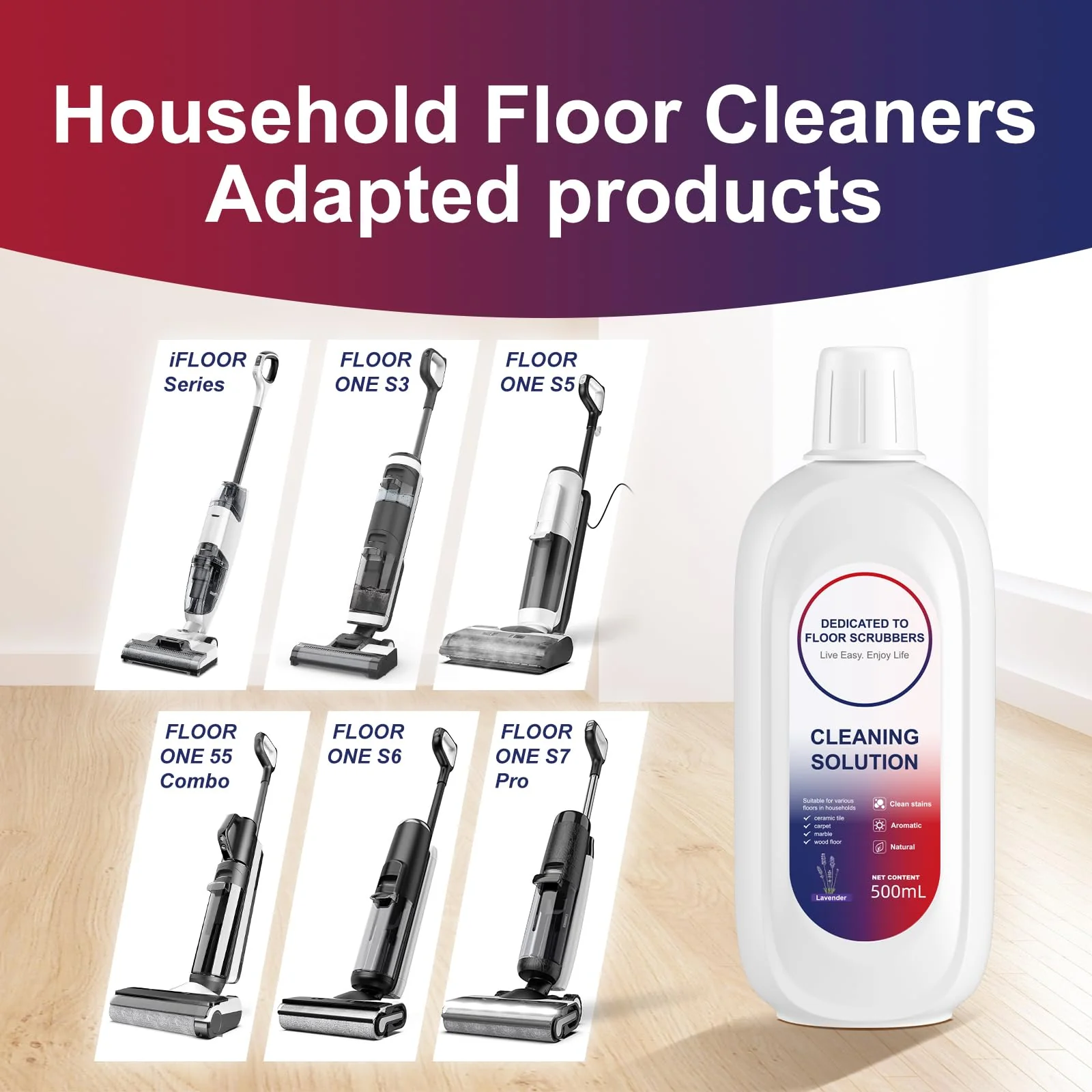 Compatible with Tineco Cleaning Solution Lavender Scent Floor Cleaning Solution, Suitable for All Robot Vacuum Cleaners and Wireless Wet Dry Dual-Use Vacuum Cleaners (2 Bottle, Lavender) - Image 7