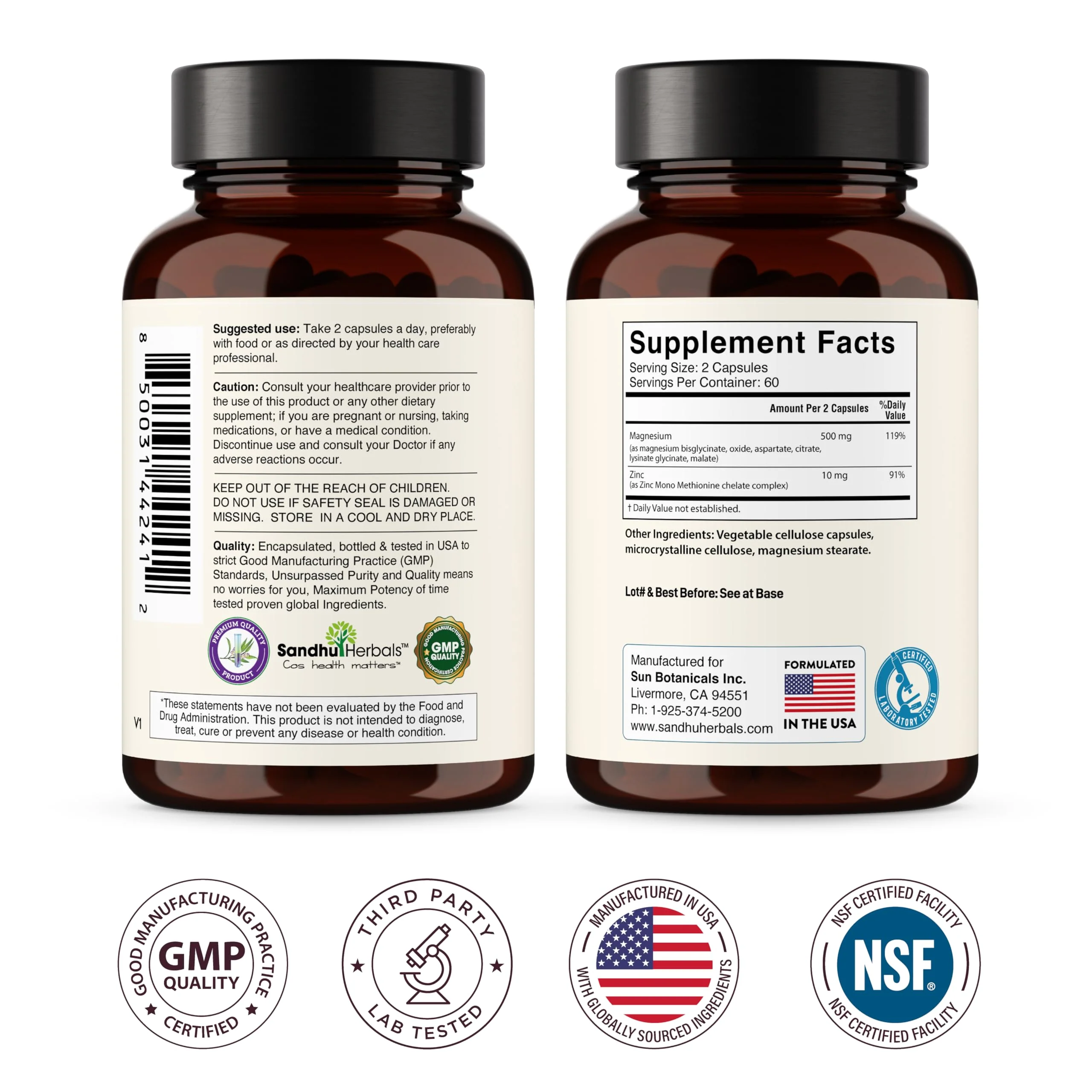 Complete Magnesium Complex 500mg for Women & Men | 240 Capsules | 6 in 1 Mag Supplement with Zinc | Quality Sleep & Muscle Health | Glycinate, Citrate, Malate, Oxide, Aspartate, Lysinate Glycinate - Image 8