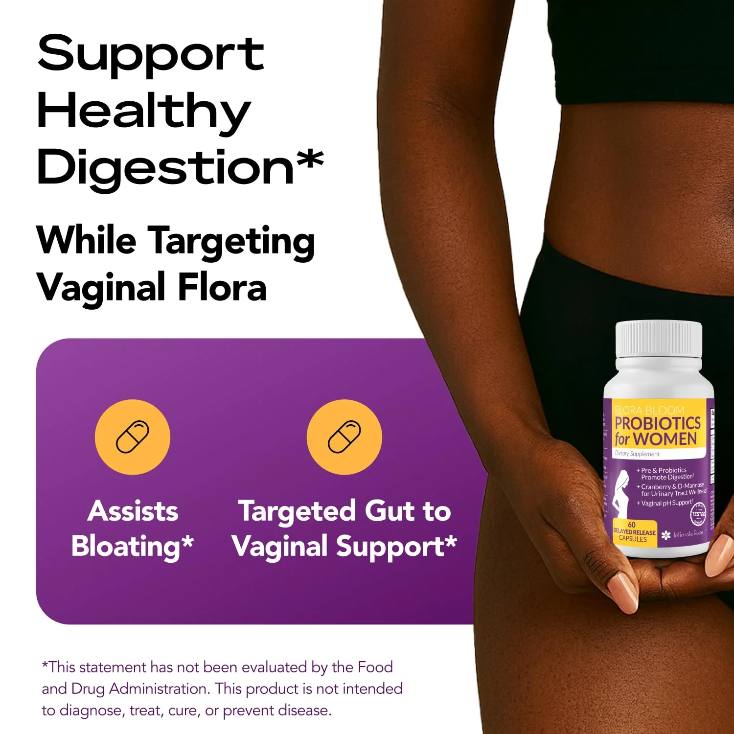 Complete Vaginal Probiotics for Women - w/Added Cranberry, D-mannose to Promote Urinary Tract, Bladder, Gut & Vaginal Health - pH Balance for Women - Support UTI, BV, YI - 60 Vegan Capsules - Image 6
