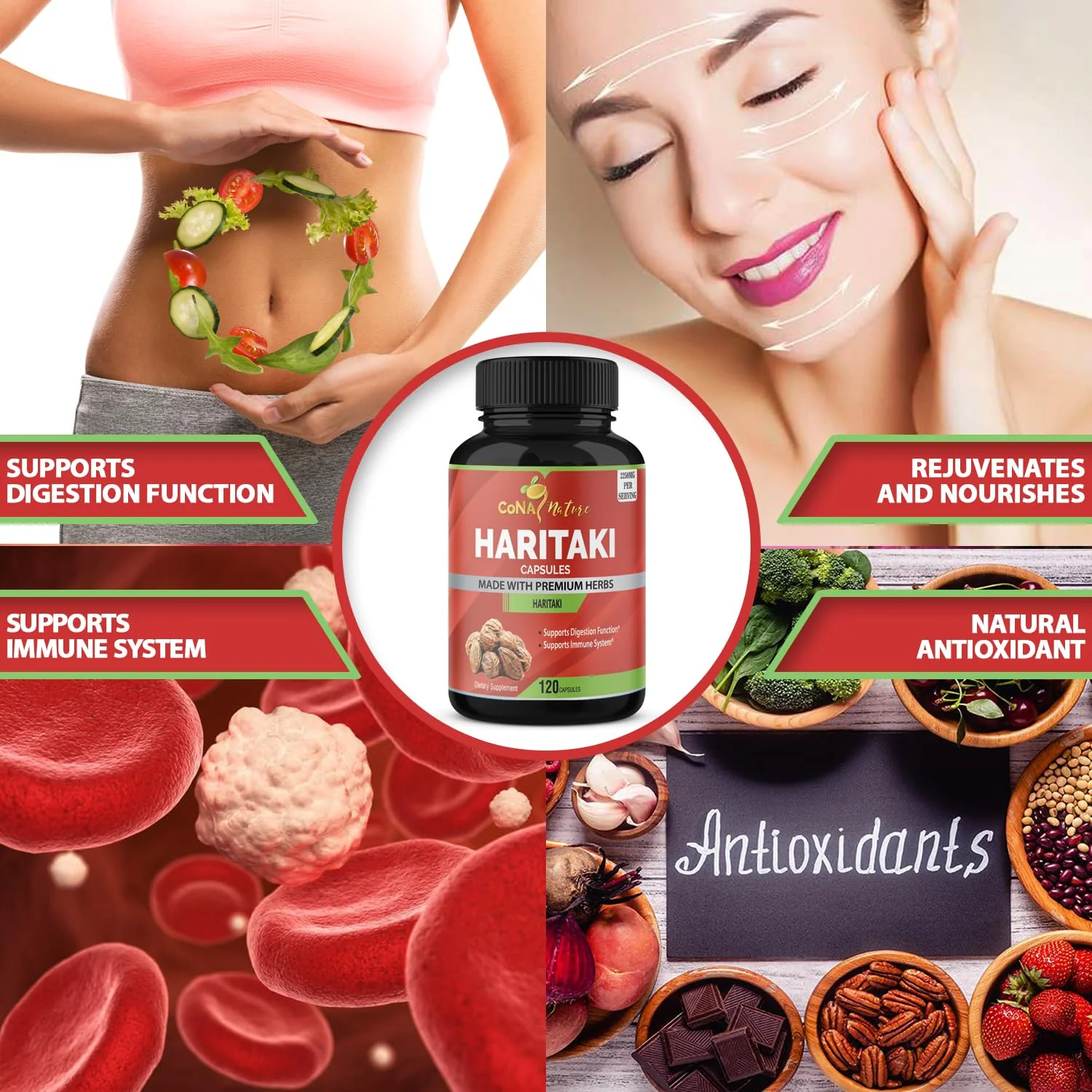 Cona Nature Organic India Haritaki Capsules 2250MG, Rejuvenation, Improving Digestion, Maintains Regularity | Non-GMO Vegan Gluten-Free Herbs and Supplements, 120 Caps - Image 3