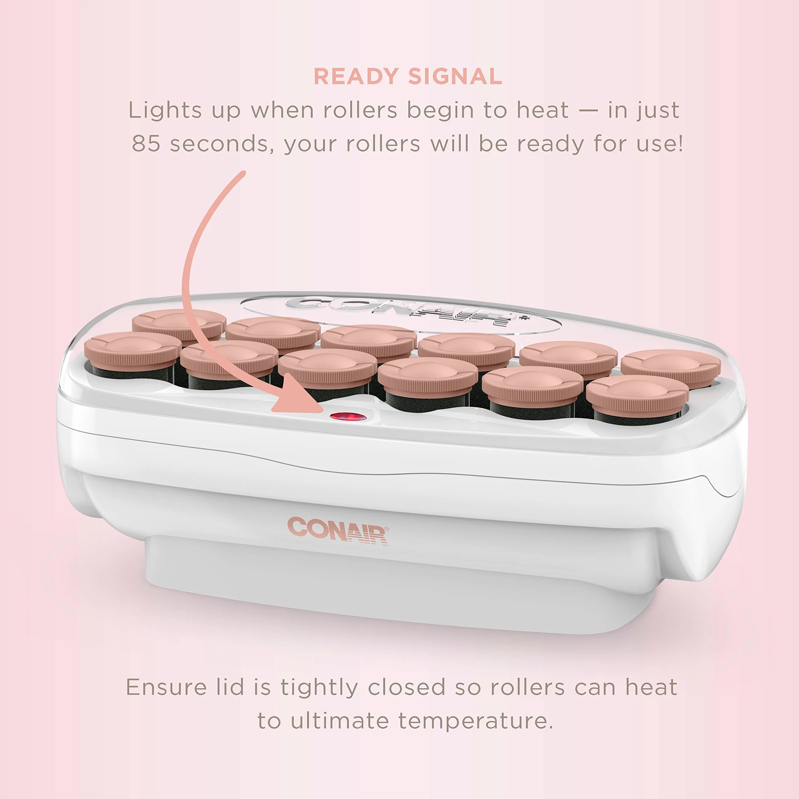 Conair Ceramic 1 1/2-inch Hot Rollers, Super Clips Included, Create Big Bouncy Curls - Image 3
