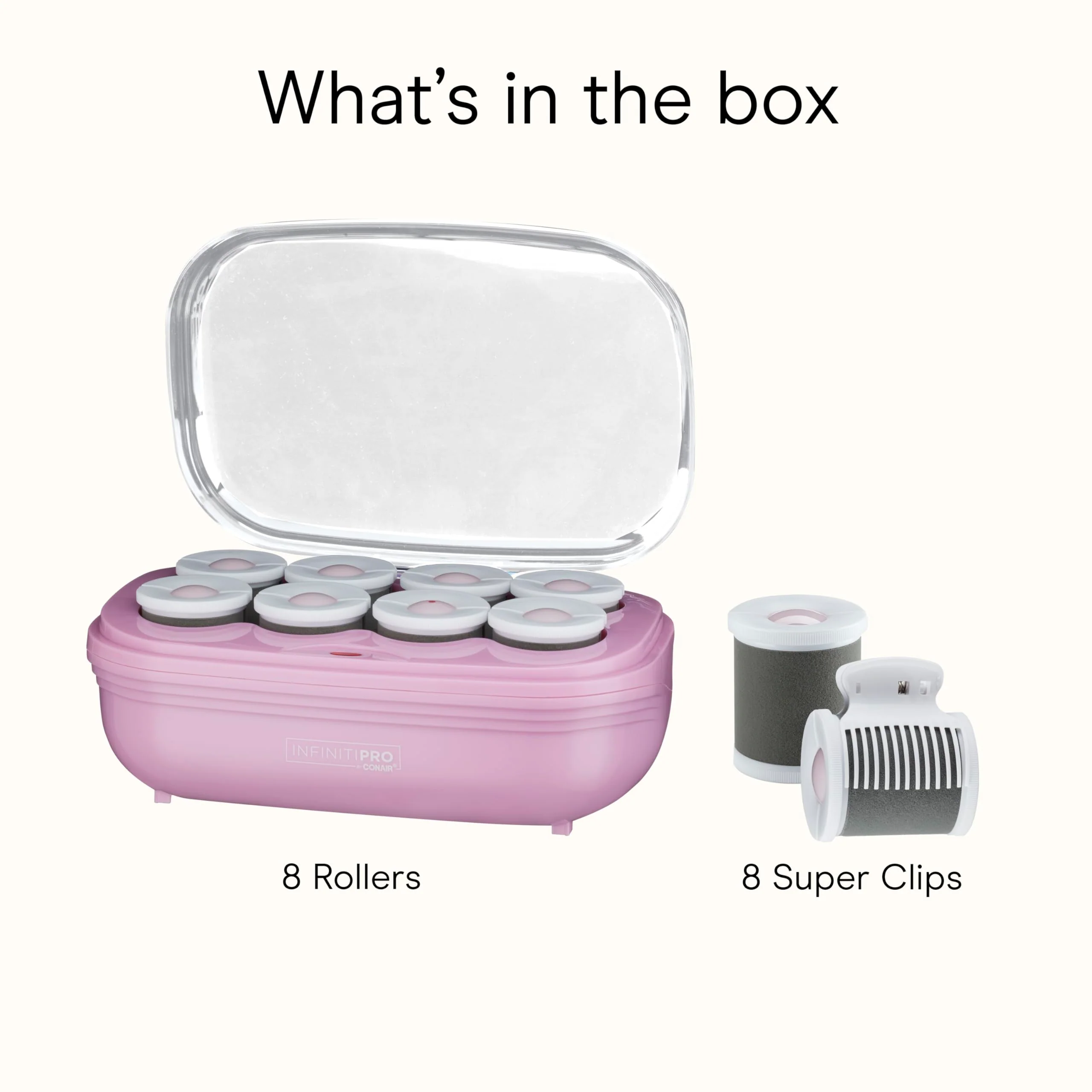 Conair Hot Rollers for Long, Medium & Short Hair, 8 Ceramic Flocked 2-Inch Heated Hair Rollers with Clips, Hot Curlers for Women, Volume & Curls, Amazon Exclusive, Lilac - Image 2