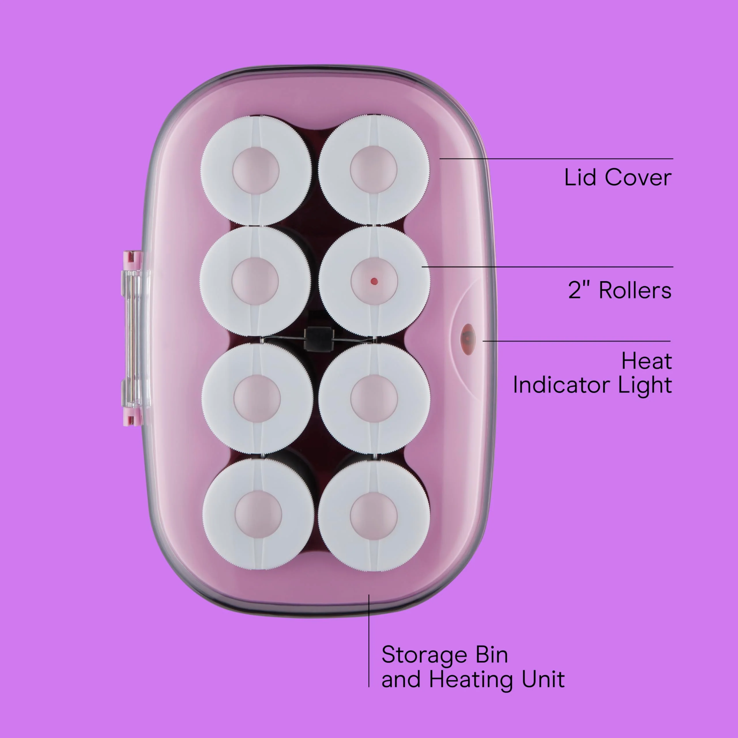 Conair Hot Rollers for Long, Medium & Short Hair, 8 Ceramic Flocked 2-Inch Heated Hair Rollers with Clips, Hot Curlers for Women, Volume & Curls, Amazon Exclusive, Lilac - Image 8