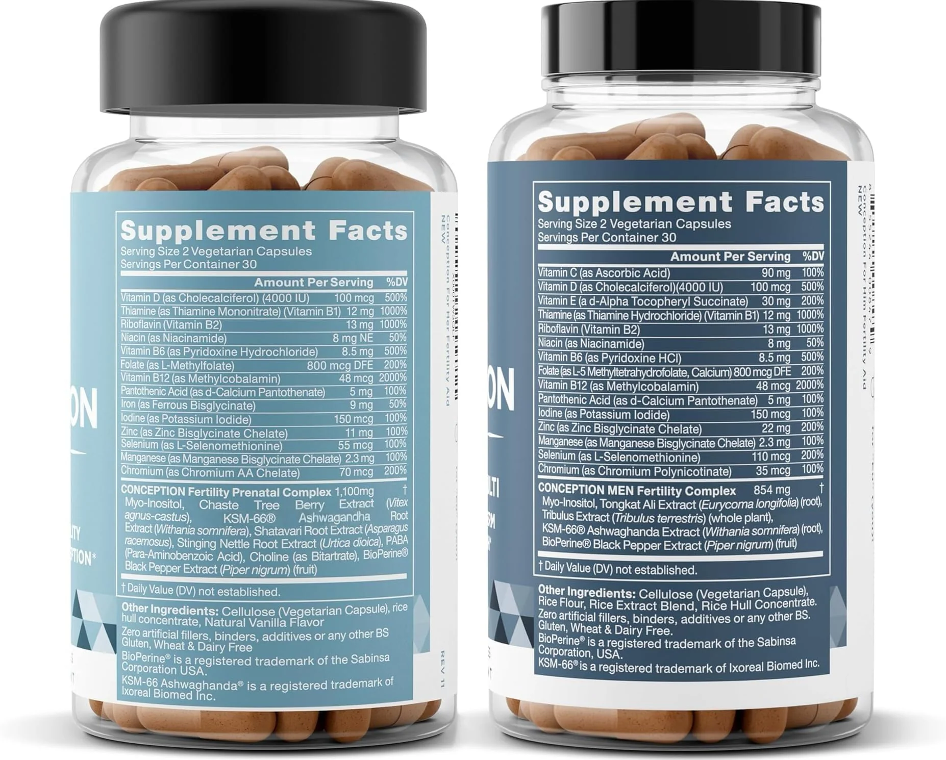 Conception for Her & Conception for Him Bundle - Fertility Supplements for Couples - Hormonal Balance, Cycle & Ovulation Support + Sperm Count, Motility & Strength - 120 Vegetarian Capsules