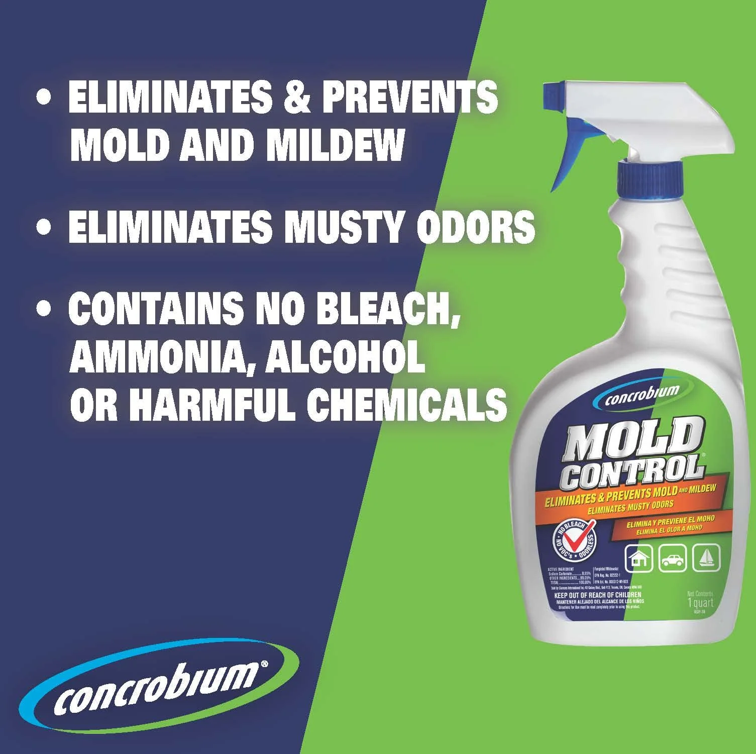 Concrobium Mold Control, 32 oz Spray – Eliminates & Prevents Mold – EPA-Registered, Bleach-Free, Odorless, VOC-Free (Pack of 6) - Image 2