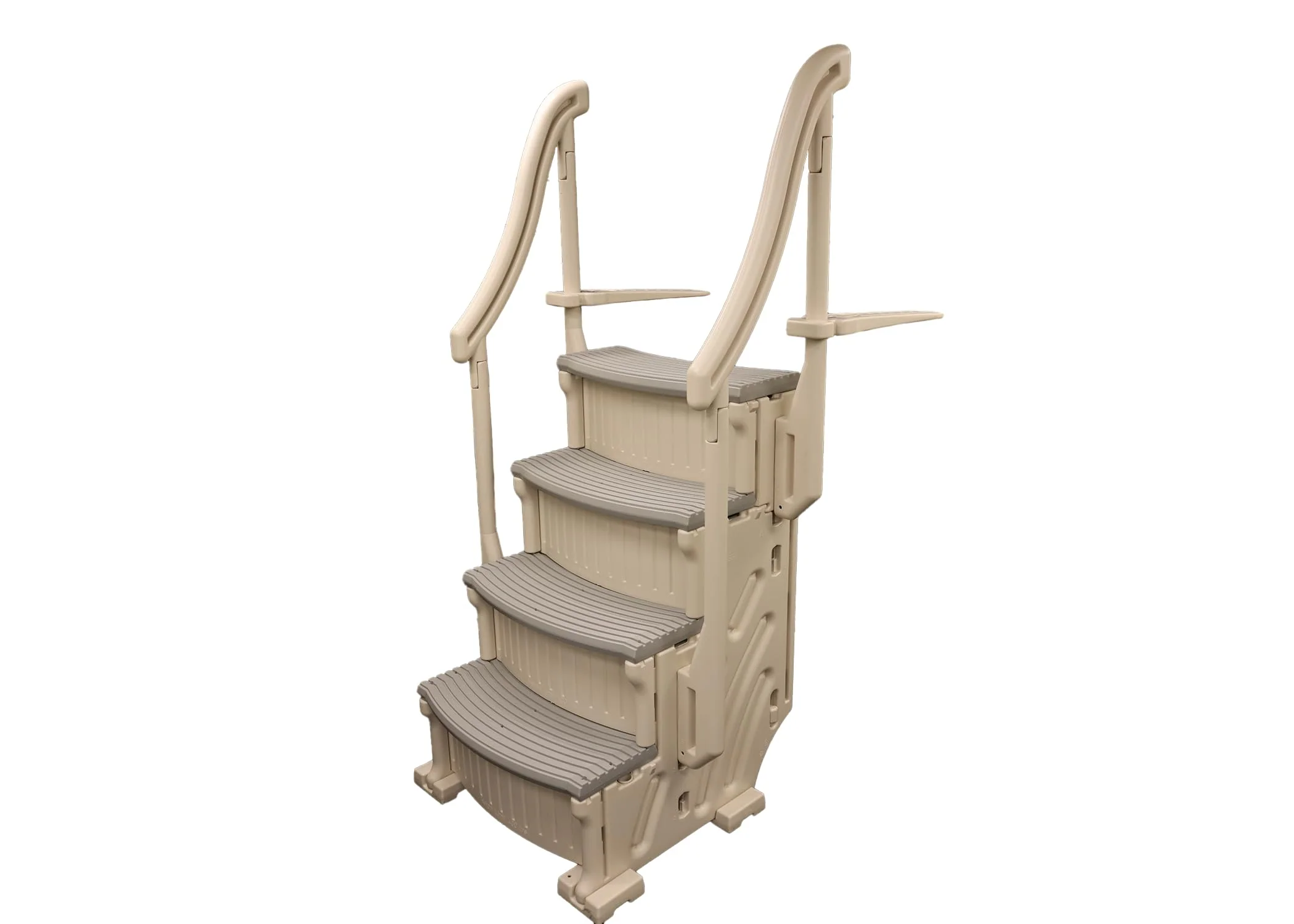 Confer Plastics Curve CCX-AG Drop in Above Ground Pool Step with Grey Treads - Base Step
