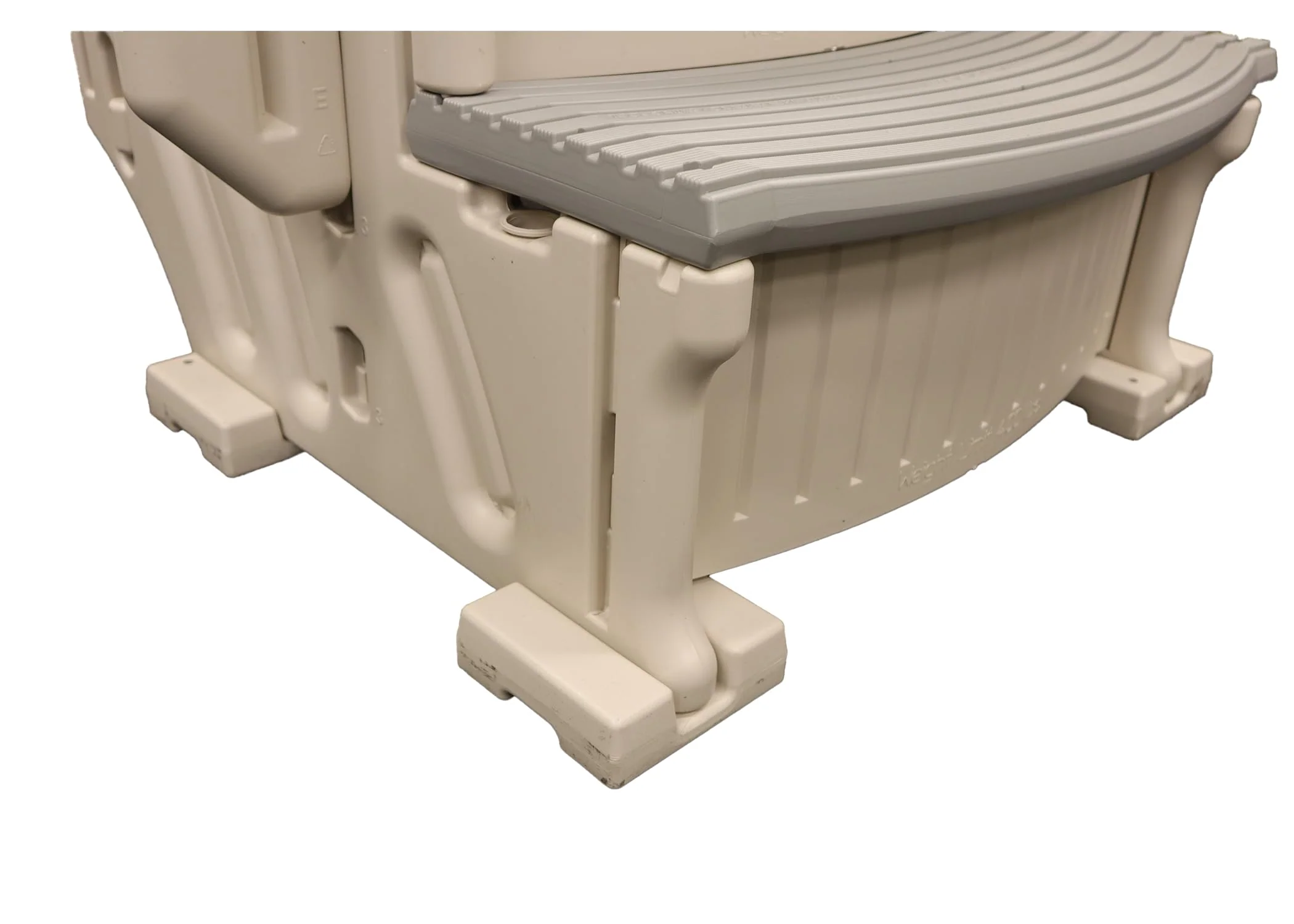 Confer Plastics Curve CCX-AG Drop in Above Ground Pool Step with Grey Treads - Base Step - Image 6