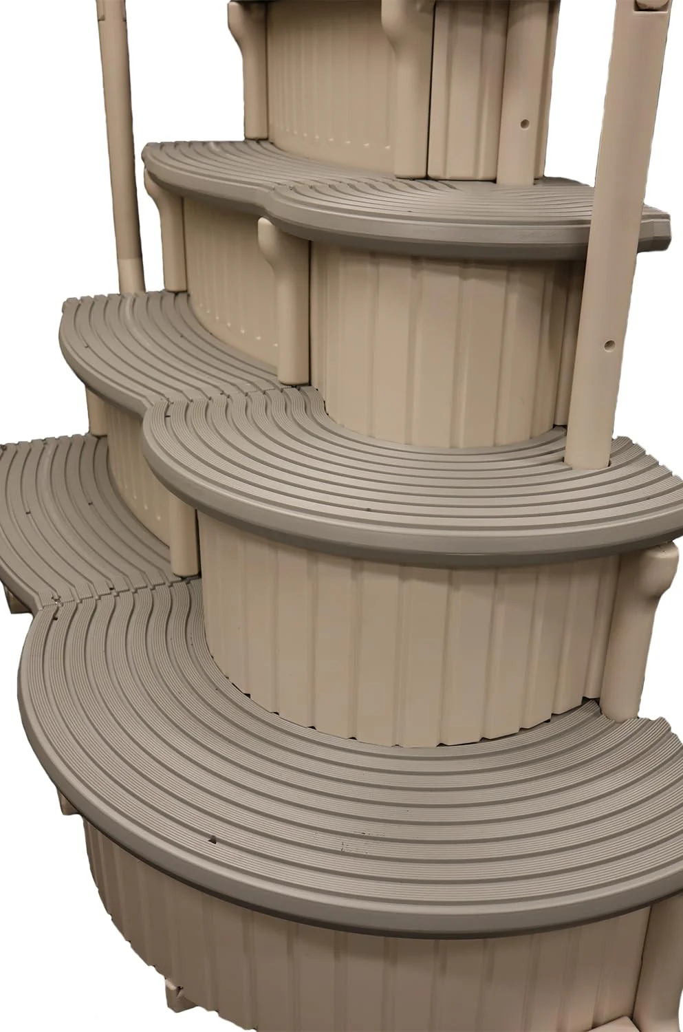 Confer Plastics Curve CCX-AG Drop in Above Ground Pool Step with Grey Treads - Base Step with Add-On - Image 3