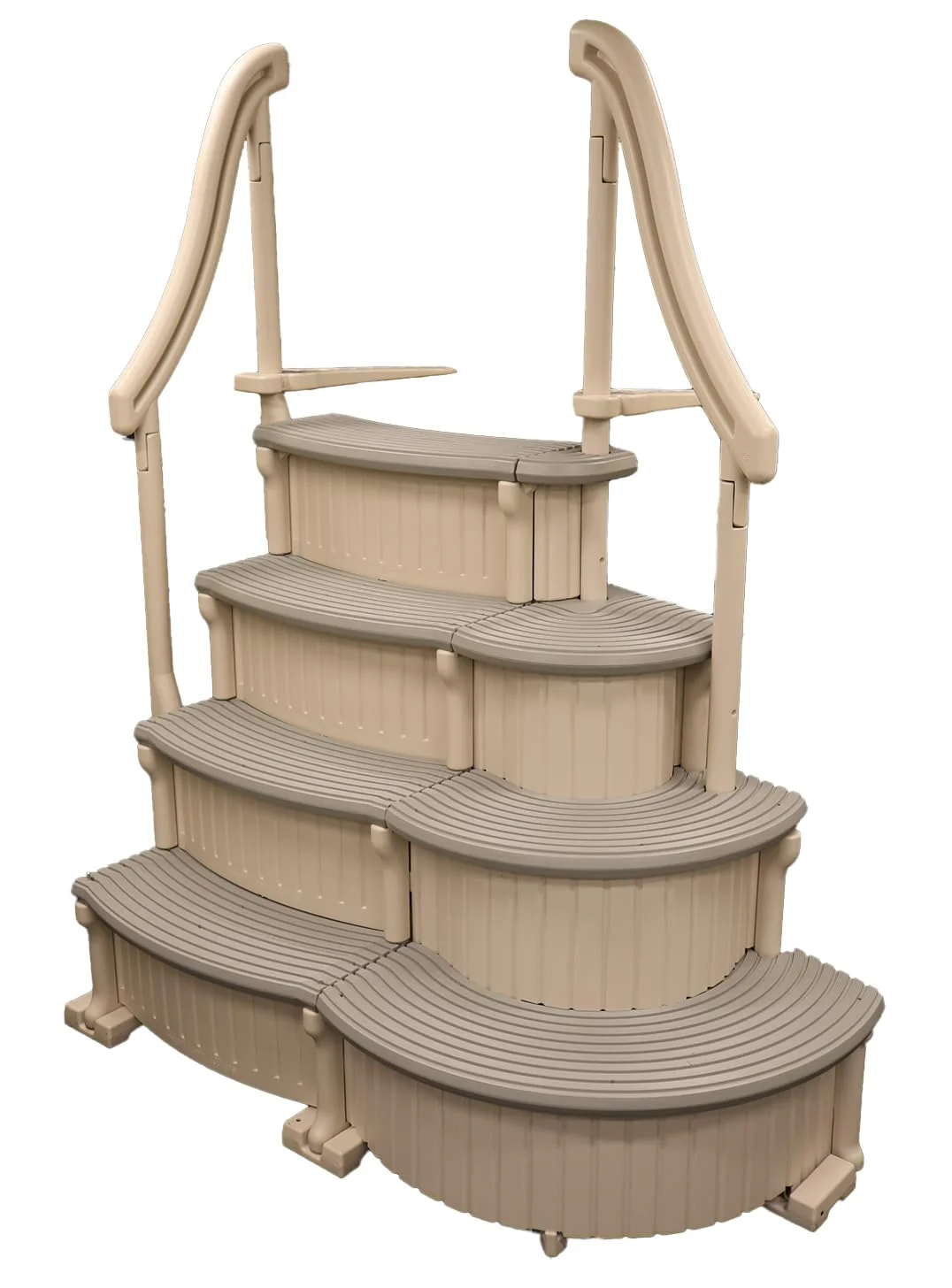 Confer Plastics Curve CCX-AG Drop in Above Ground Pool Step with Grey Treads - Base Step with Add-On - Image 7