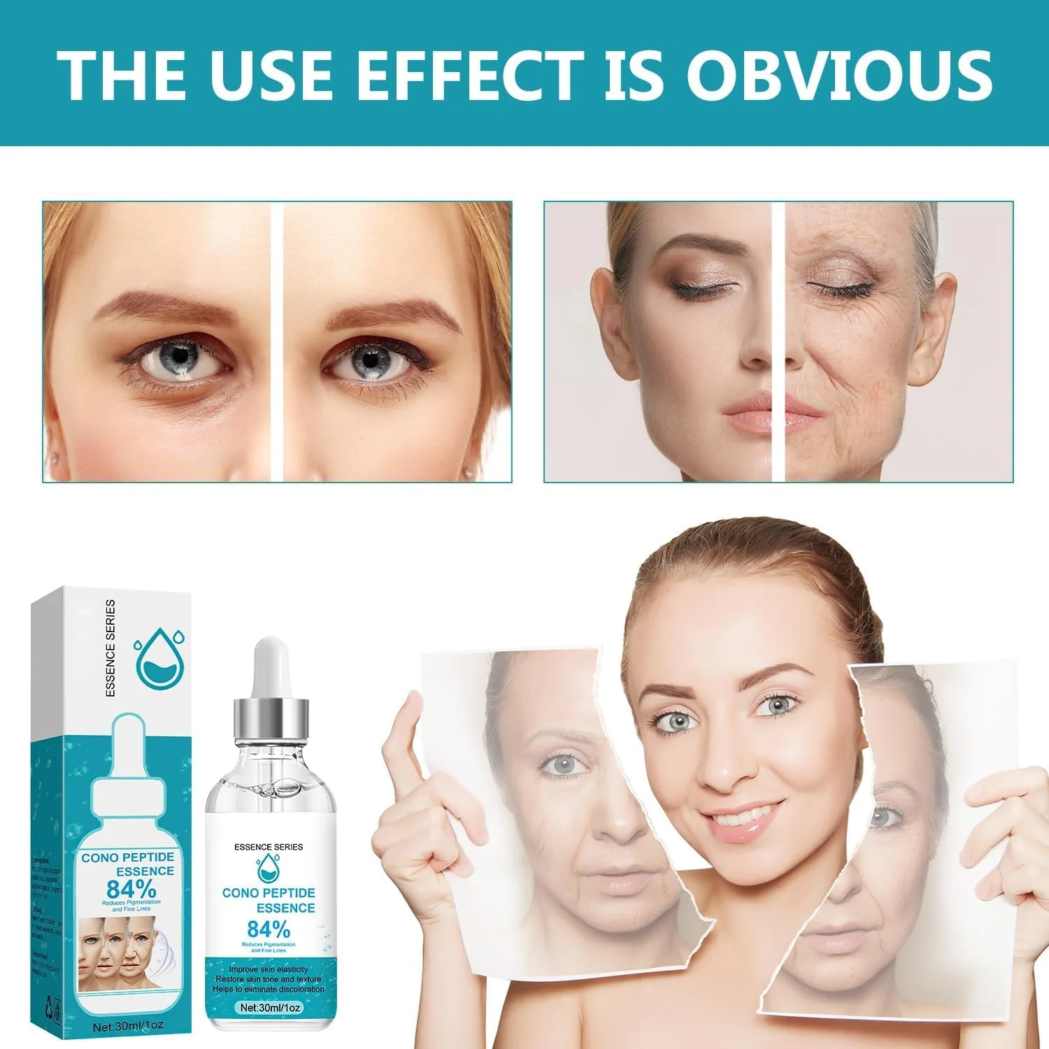 Cono Peptide Essence Anti-Aging Serum 30ml | Instantly Lifts & Moisturizes for All Skin Types (3 Pcs) - Image 8