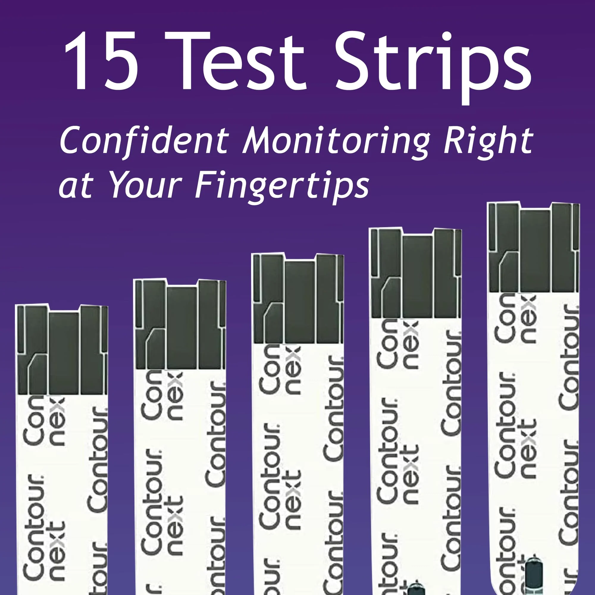 Contour Next Blood Glucose Test Strips for Diabetes – 15 Ct (1 Pack) – Accurate, No Coding, Second-Chance Sampling, Easy Blood Sugar Testing Strips On the Go, Works with All Contour Next Meters - Image 2