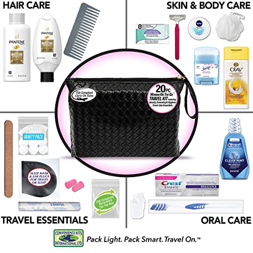 Convenience Kits International Women’s Premium 20-Piece Kit with Travel Size TSA Compliant Essentials in Stylish Cosmetic Bag - Image 7