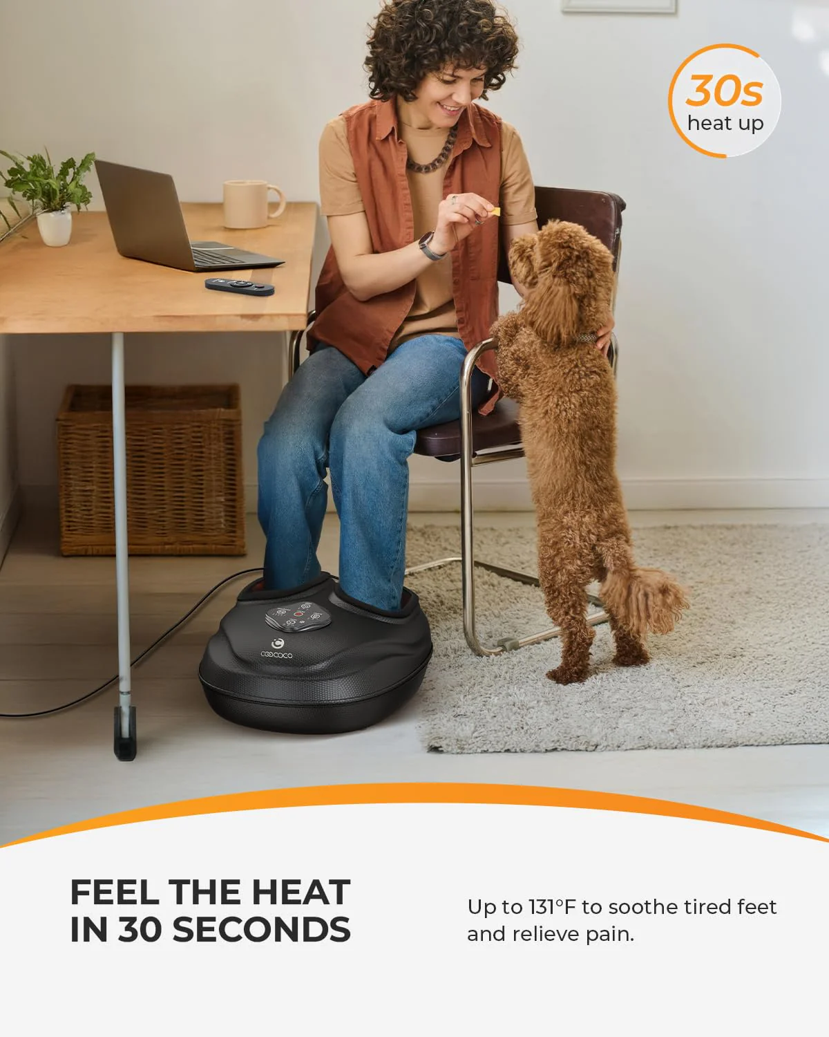 CooCoCo HSA Store Eligible Foot Massager with Heat, Plantar Fasciitis Feet Massager with Remote, Deep Kneading & Compression, FSA Foot Warmer for Home Office, Christmas Gifts for Women Men Mom Dad - Image 4