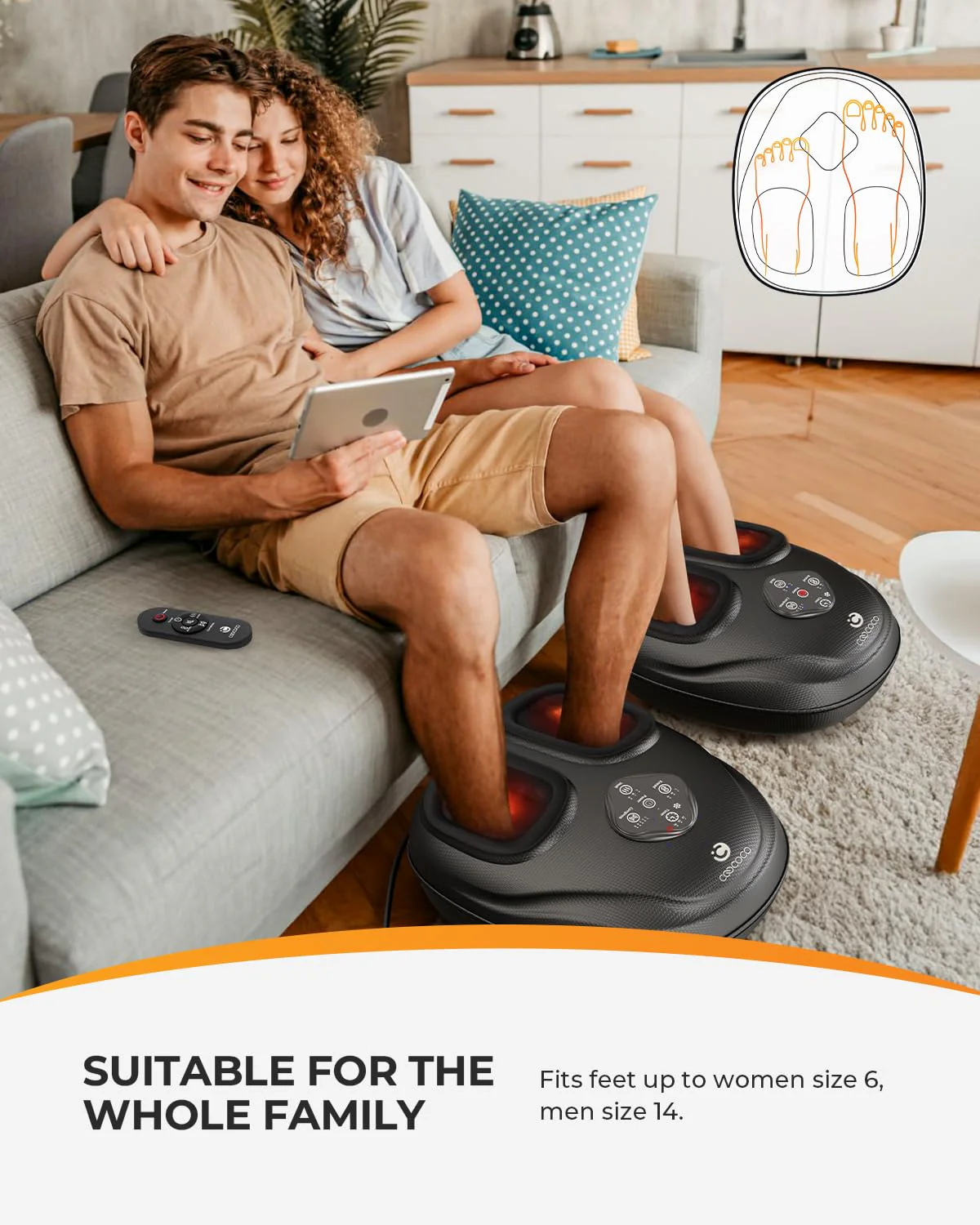 CooCoCo HSA Store Eligible Foot Massager with Heat, Plantar Fasciitis Feet Massager with Remote, Deep Kneading & Compression, FSA Foot Warmer for Home Office, Christmas Gifts for Women Men Mom Dad - Image 6