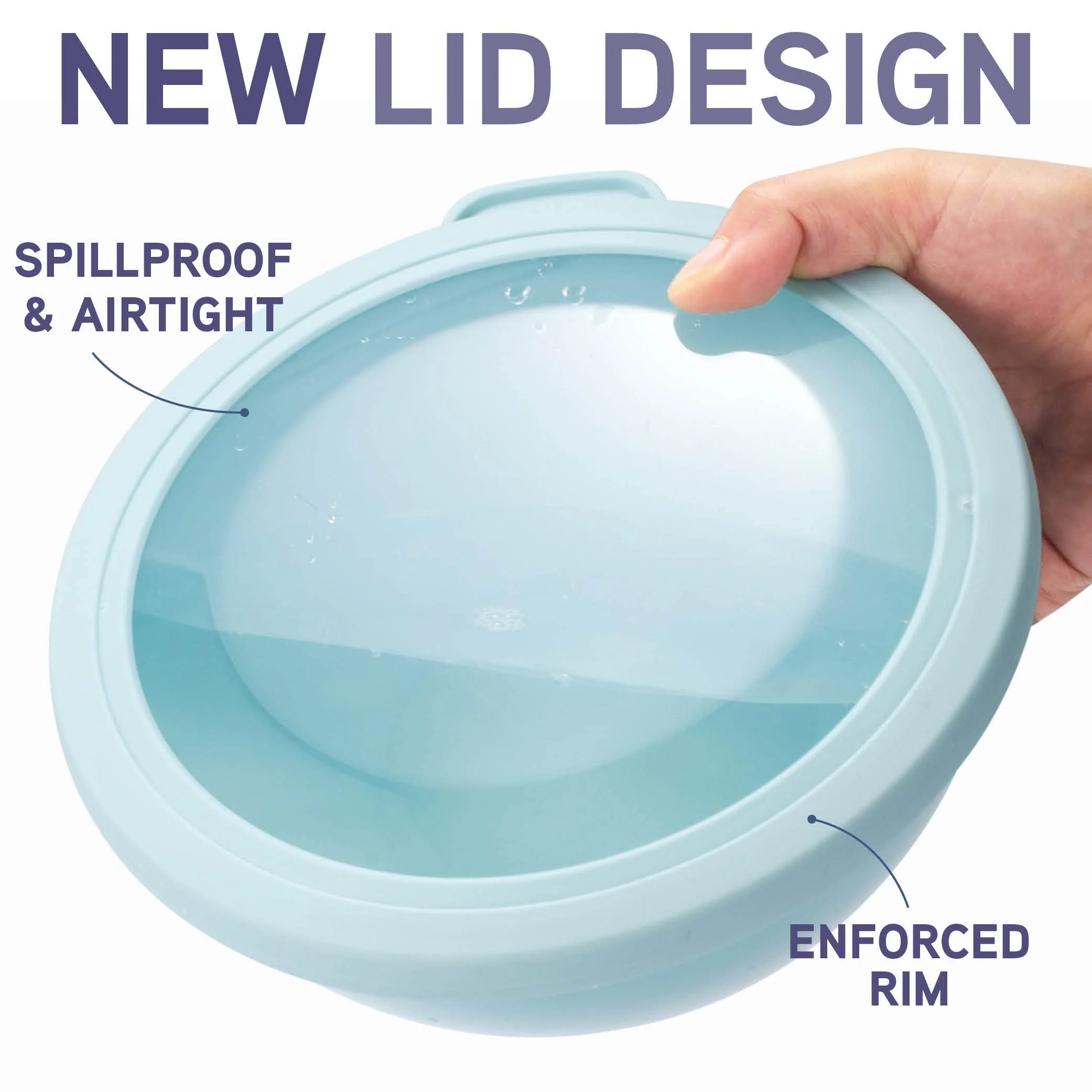 COOK WITH COLOR Mixing Bowls with TPR Lids - 12 Piece Plastic Nesting Bowls Set includes 6 Prep Bowls and 6 Lids, Microwave Safe (Blue) - Image 9