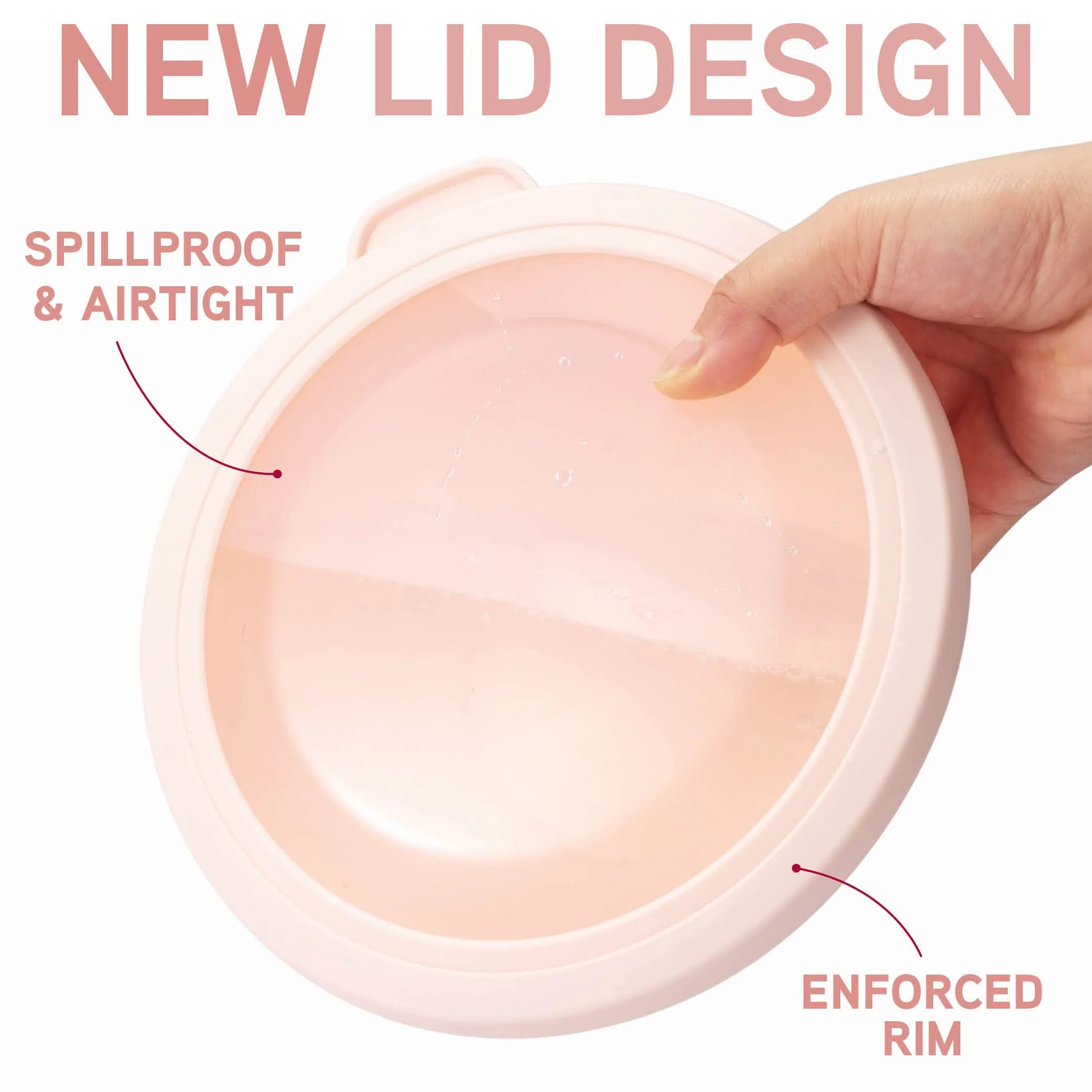 COOK WITH COLOR Mixing Bowls with TPR Lids - 12 Piece Plastic Nesting Bowls Set includes 6 Prep Bowls and 6 Lids, Microwave Safe (Rose) - Image 9