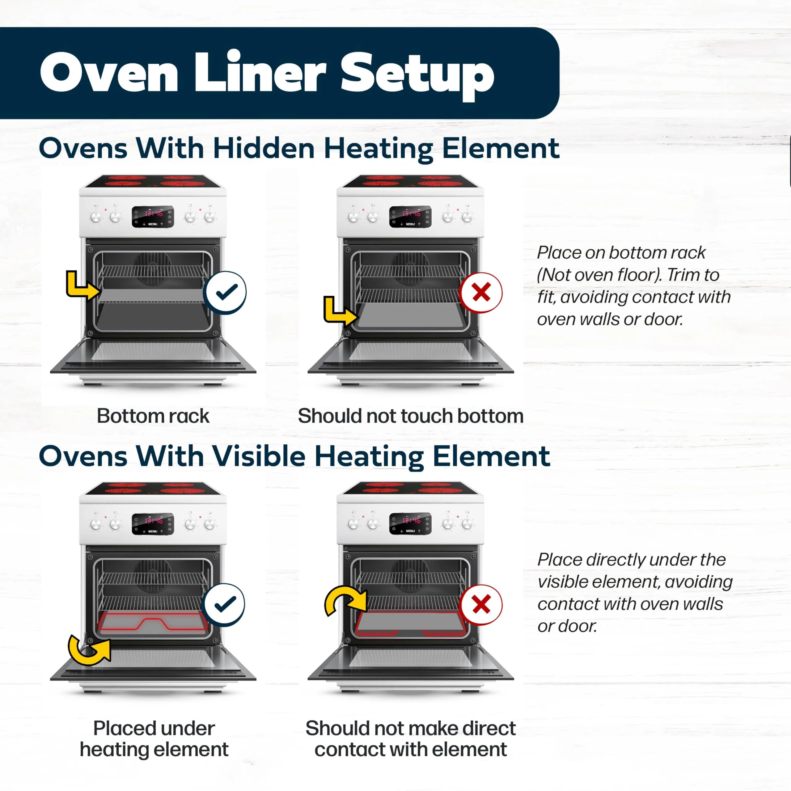 Cooks Innovations Non-Stick Oven Protector Mat - 2 Heavy Duty Nonstick Oven Rack Liners to Protect Convection, Electric, Gas, & Microwave Ovens - BPA & PFOA Free Heat Resistant Baking Mat - Image 4