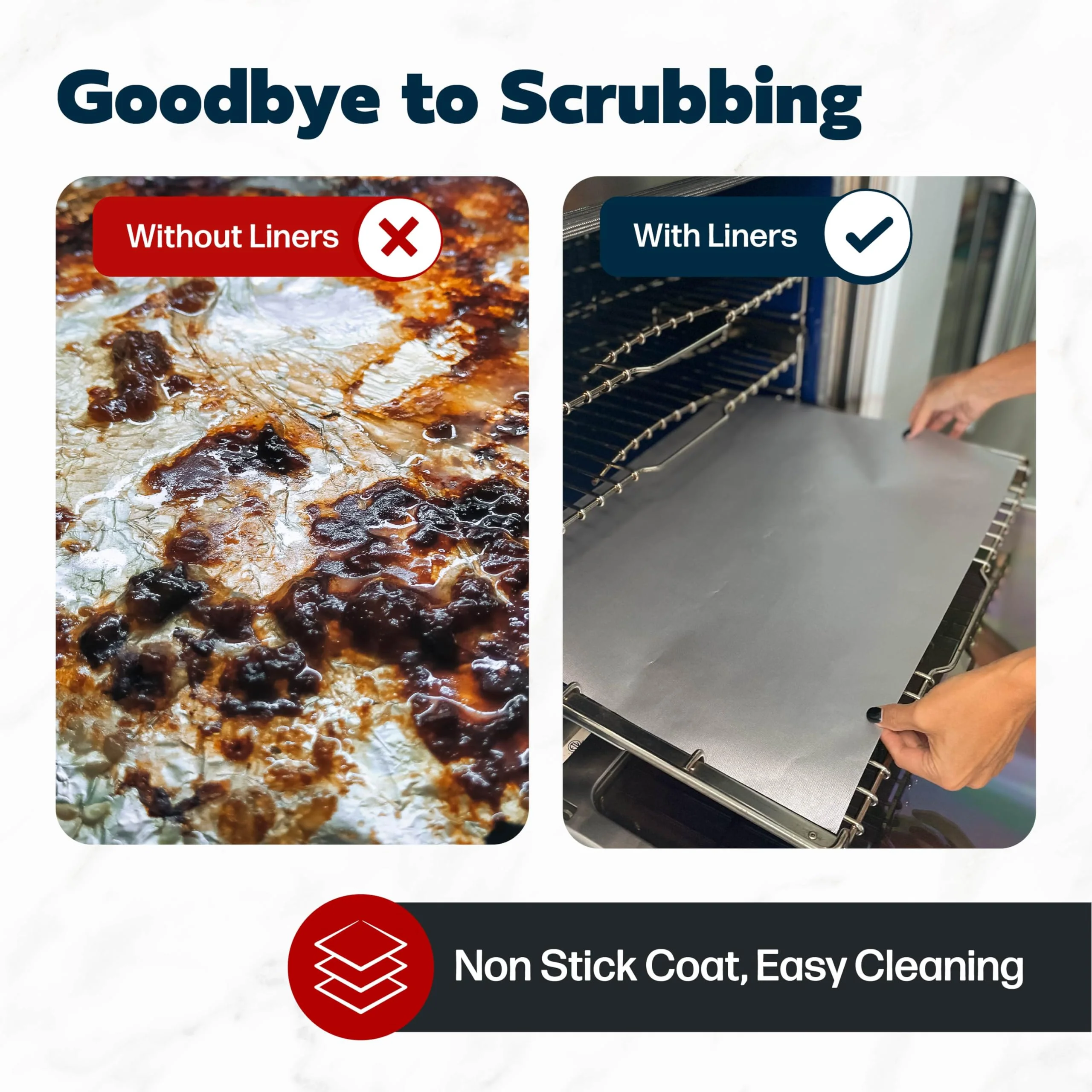 Cooks Innovations Non-Stick Oven Protector Mat - 2 Heavy Duty Nonstick Oven Rack Liners to Protect Convection, Electric, Gas, & Microwave Ovens - BPA & PFOA Free Heat Resistant Baking Mat - Image 5