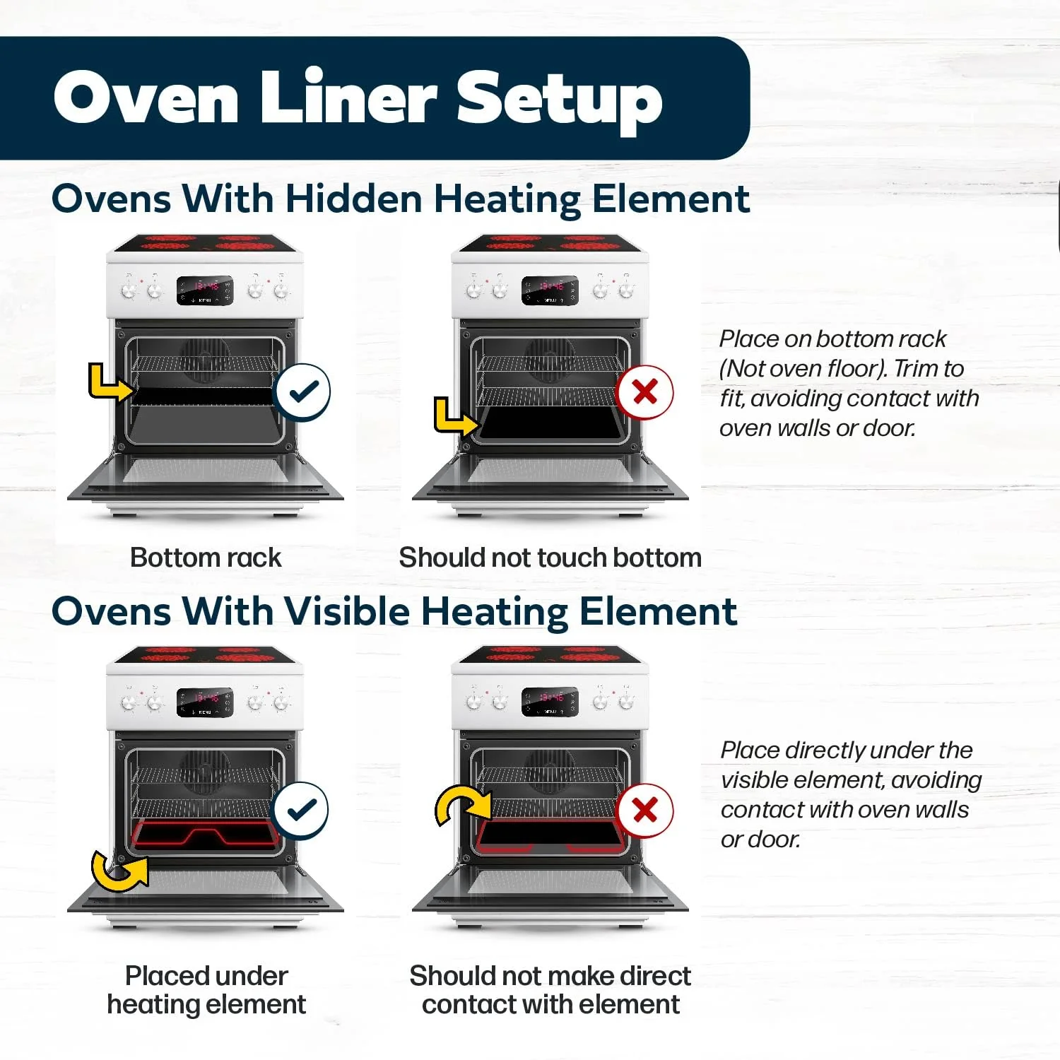 Cooks Innovations Non-Stick Oven Protector Mat - 2 Heavy Duty Nonstick Oven Rack Liners to Protect Convection, Electric, Gas, & Microwave Ovens - BPA & PFOA Free Heat Resistant Baking Mat - Image 2