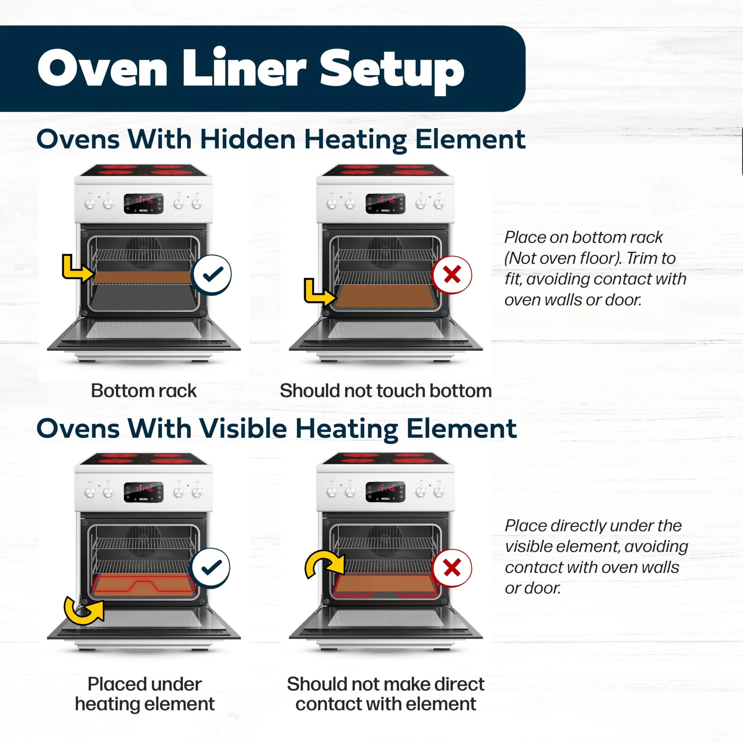 Cooks Innovations Non-Stick Oven Protector Mat - 2 Heavy Duty Nonstick Rack Liners to Protect Convection, Electric, Gas & Microwave Ovens - BPA & PFOA Free Heat Resistant Baking Mat - Image 6
